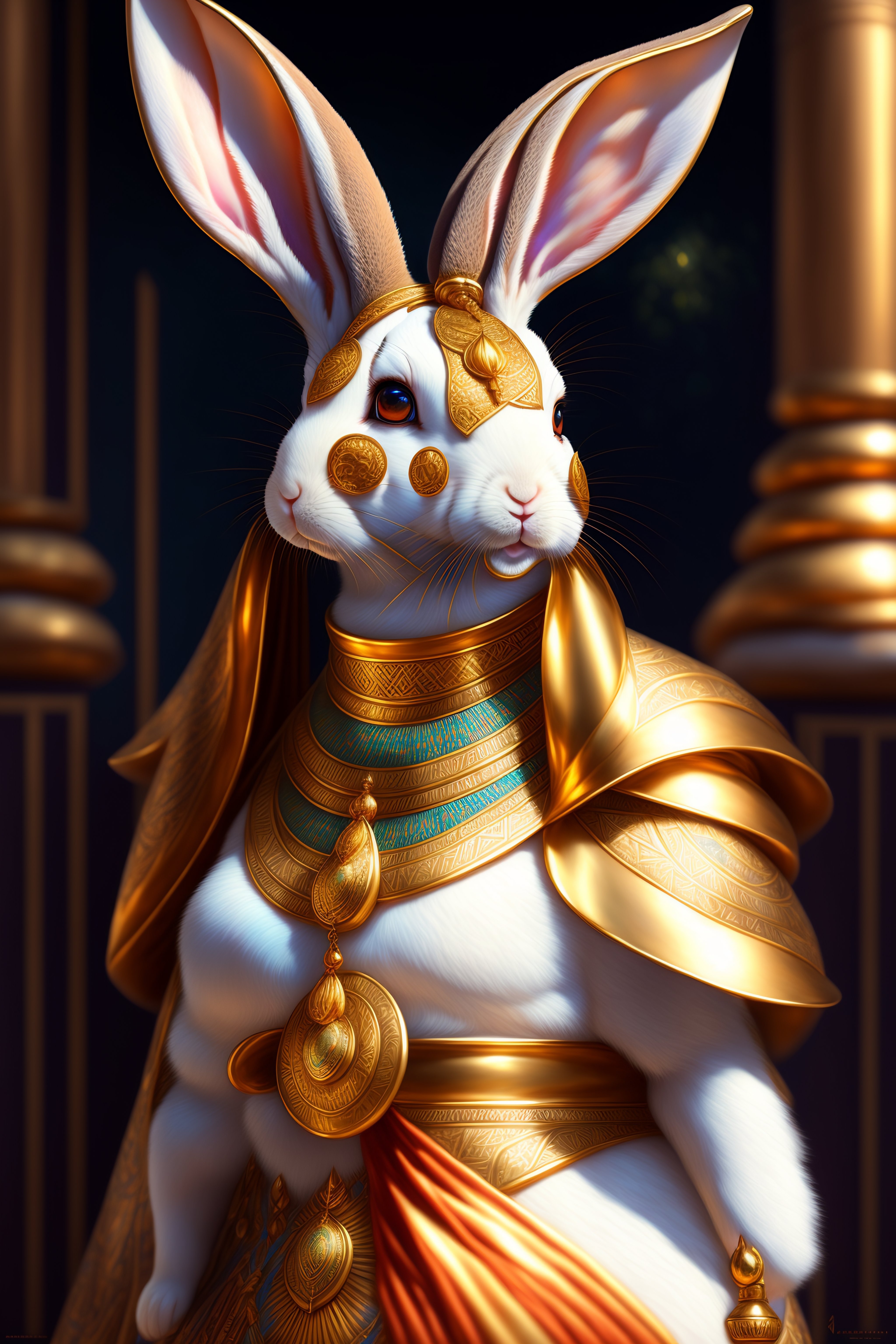Lexica - Rabbit in Egyptian clothing style, highly detailed, digital ...