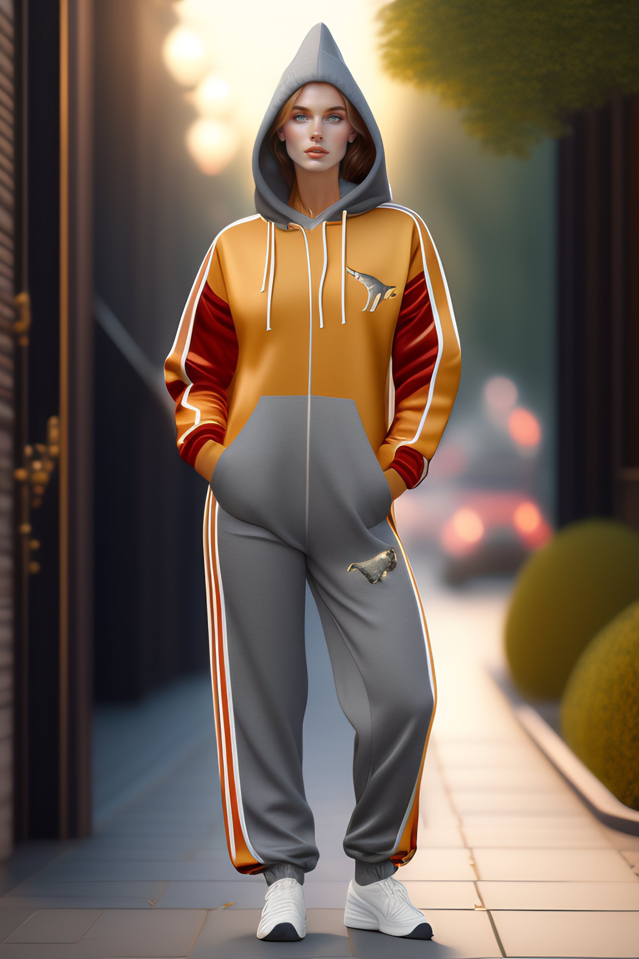 Lexica Cat dressing a balenciaga tracksuit, catty, by steve hanks, by