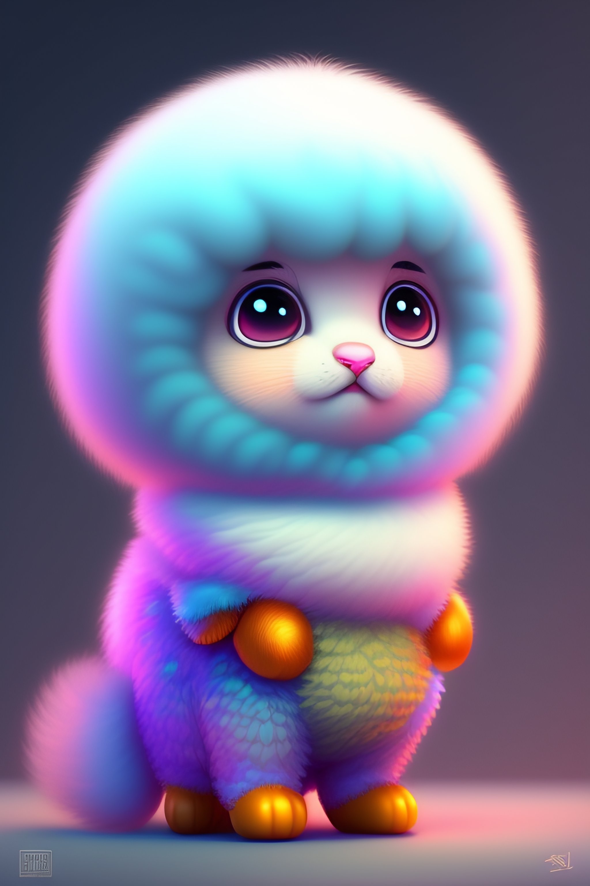 Lexica - Cute and adorable cartoon fluffy baby rhea, fantasy, dreamlike ...