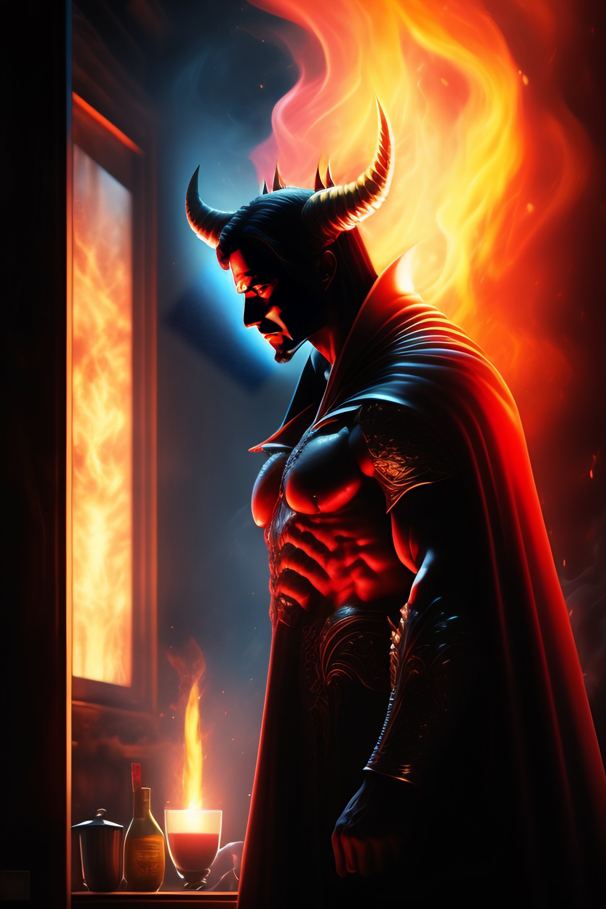 Lexica - Lucifer from Helltaker in the Kitchen