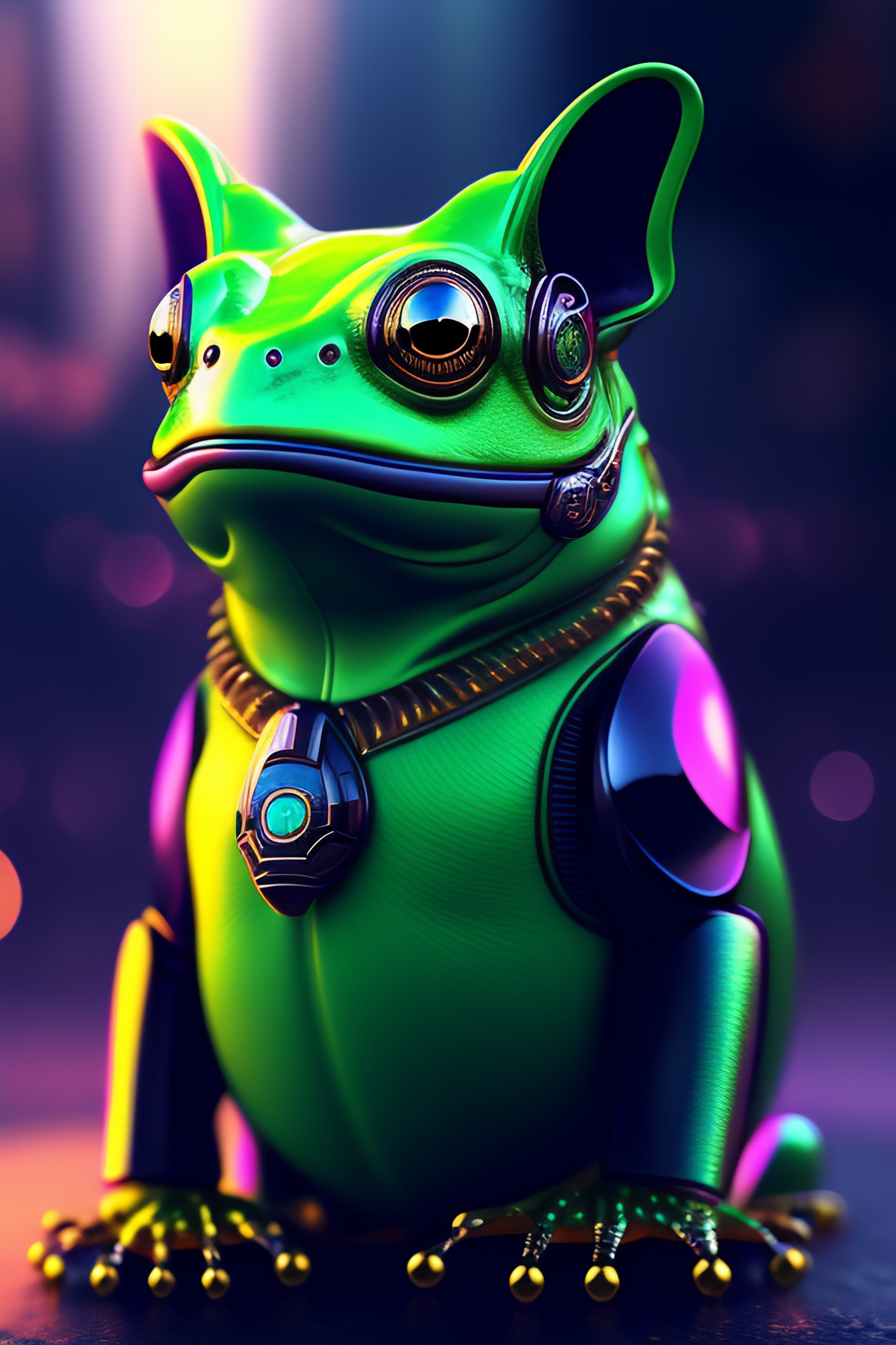 Lexica - Cyberpunk style robot frog pristine