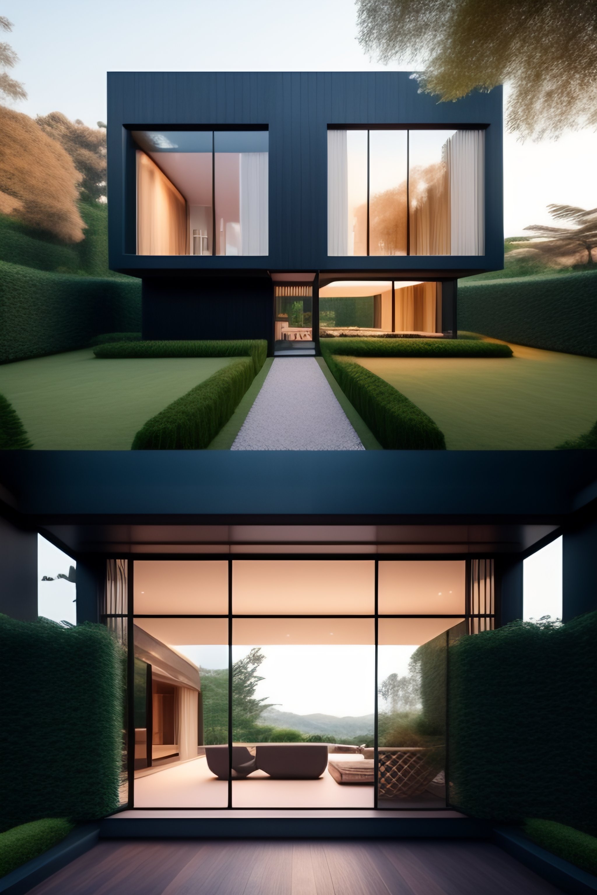 Lexica - A house (mansion type) with three floors, the second is open ...