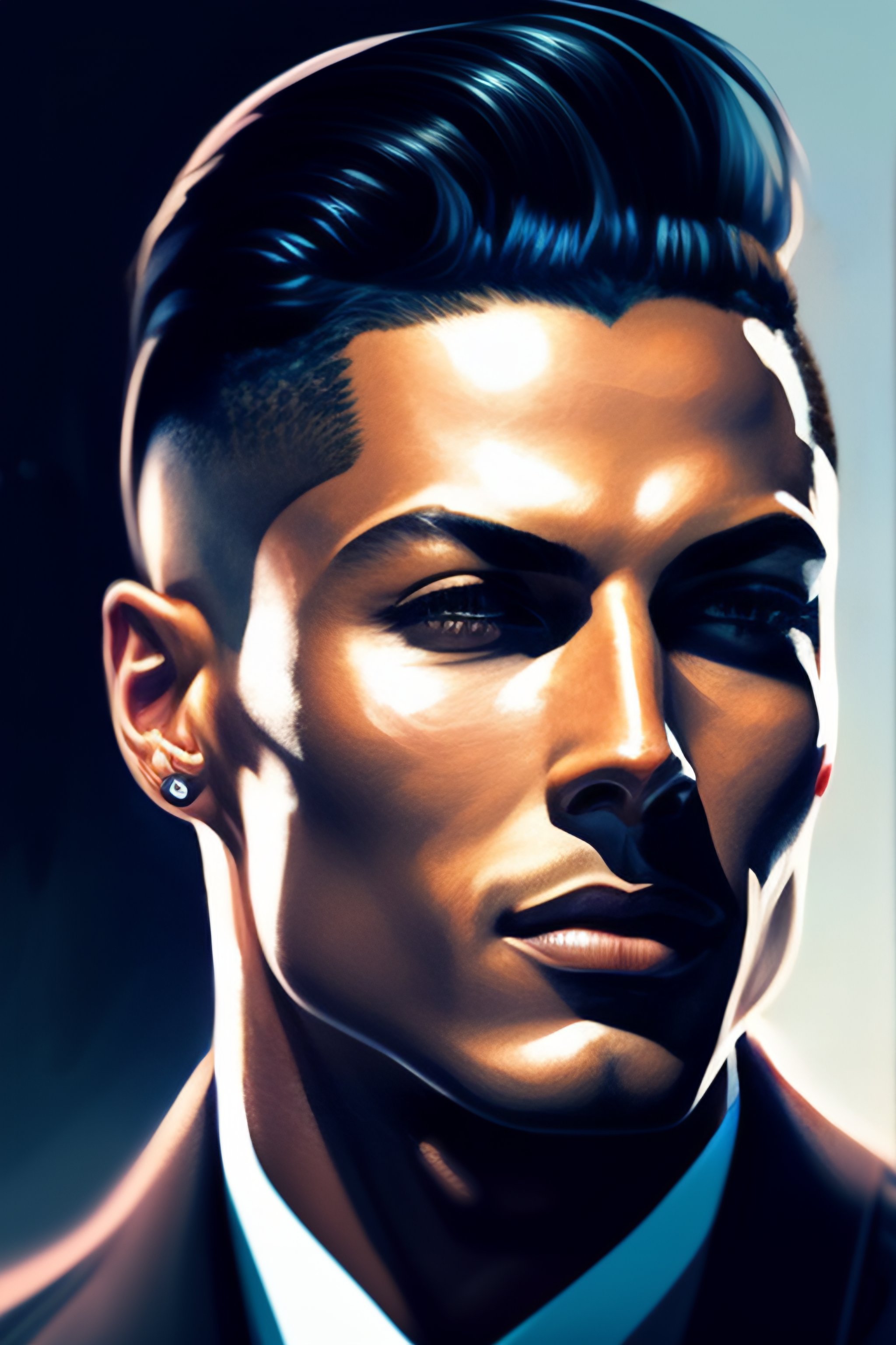 Lexica - Highly detailed closeup portrait of cr7, tyrell wellick, slick ...