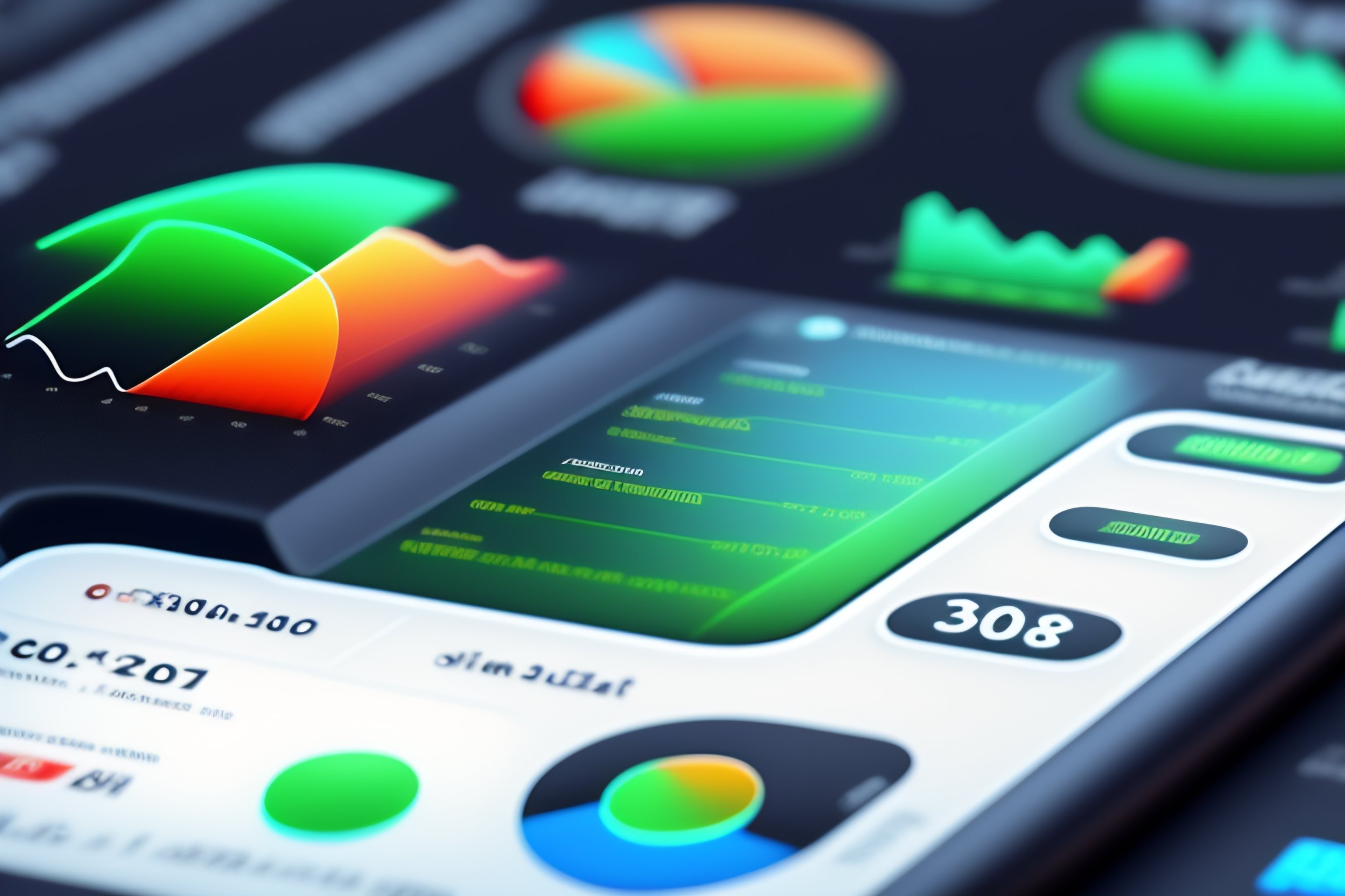 Lexica - Web Dashboard to check kpis 3d, high detail, animated