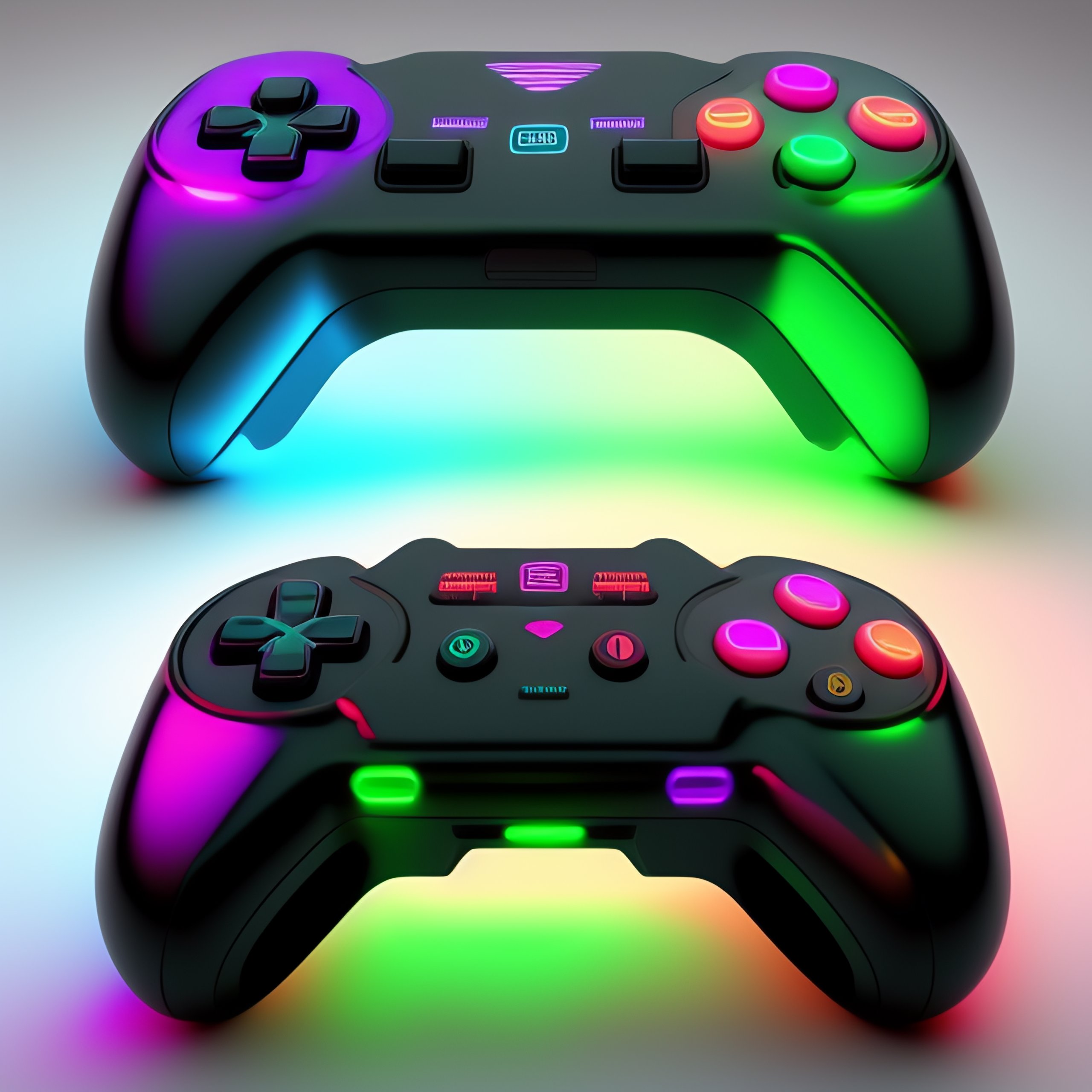 Konsttryck Gaming Controller Neon