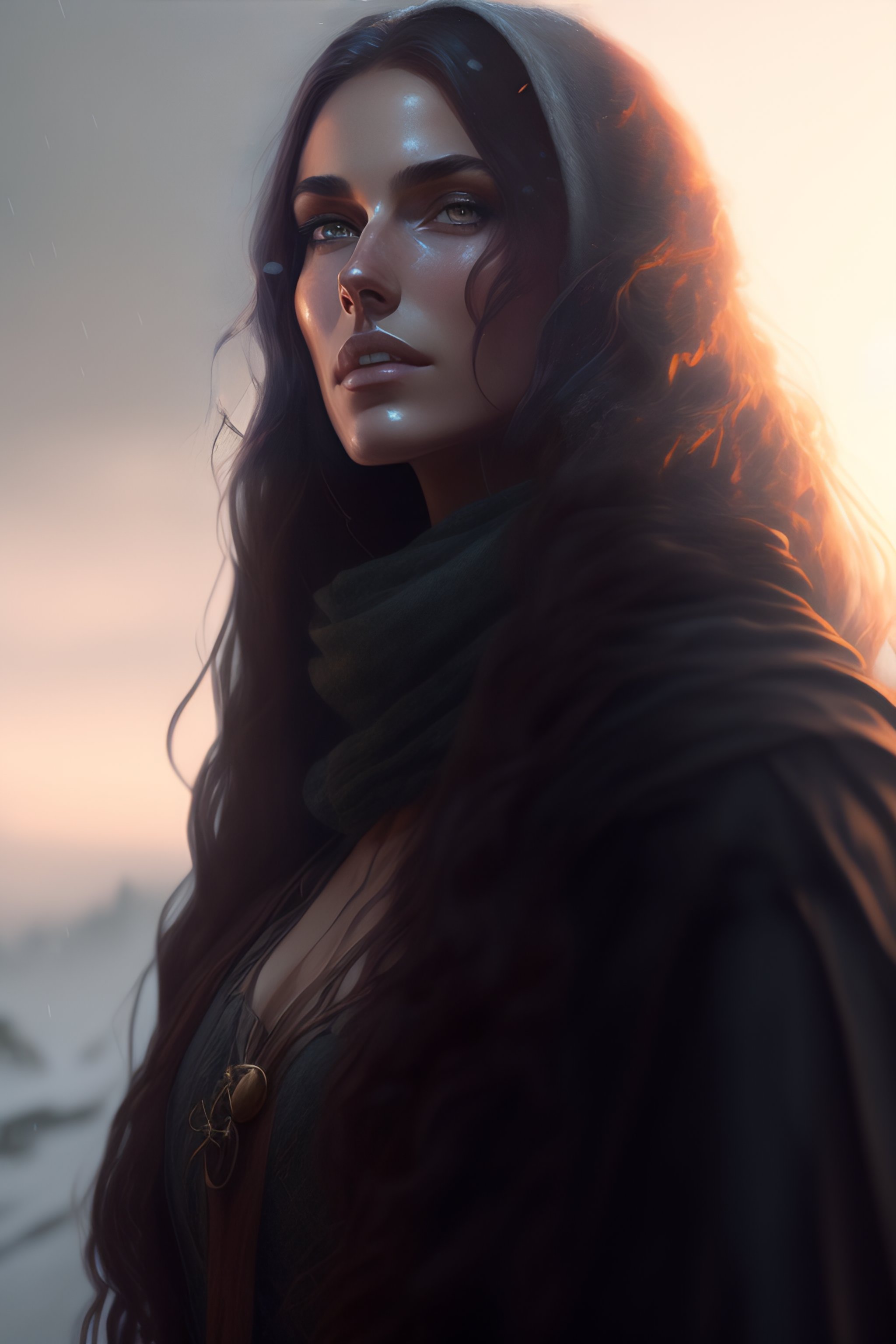 Lexica - An warm gorgeous tall witch with long hair, , detailed, hyper ...