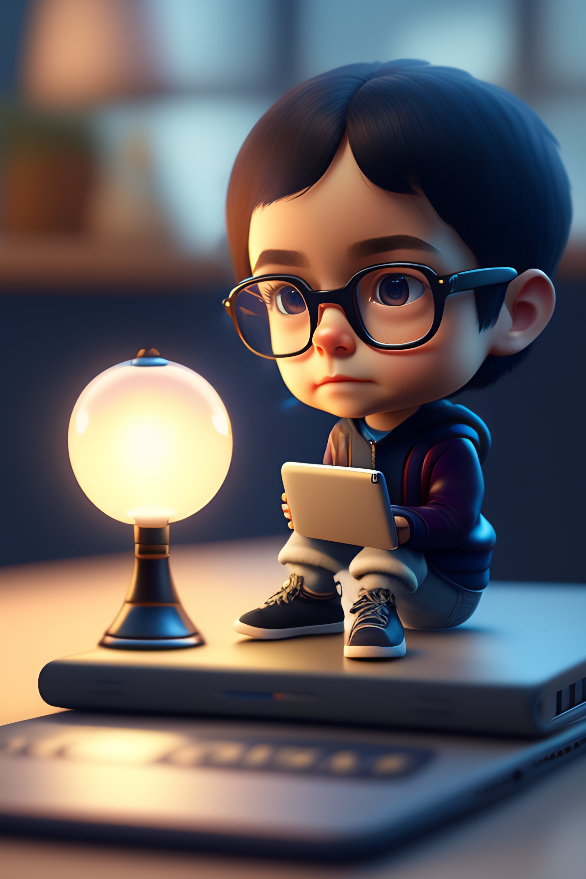 Lexica - Cute small steve jobs sitting in front of laptop, unreal ...