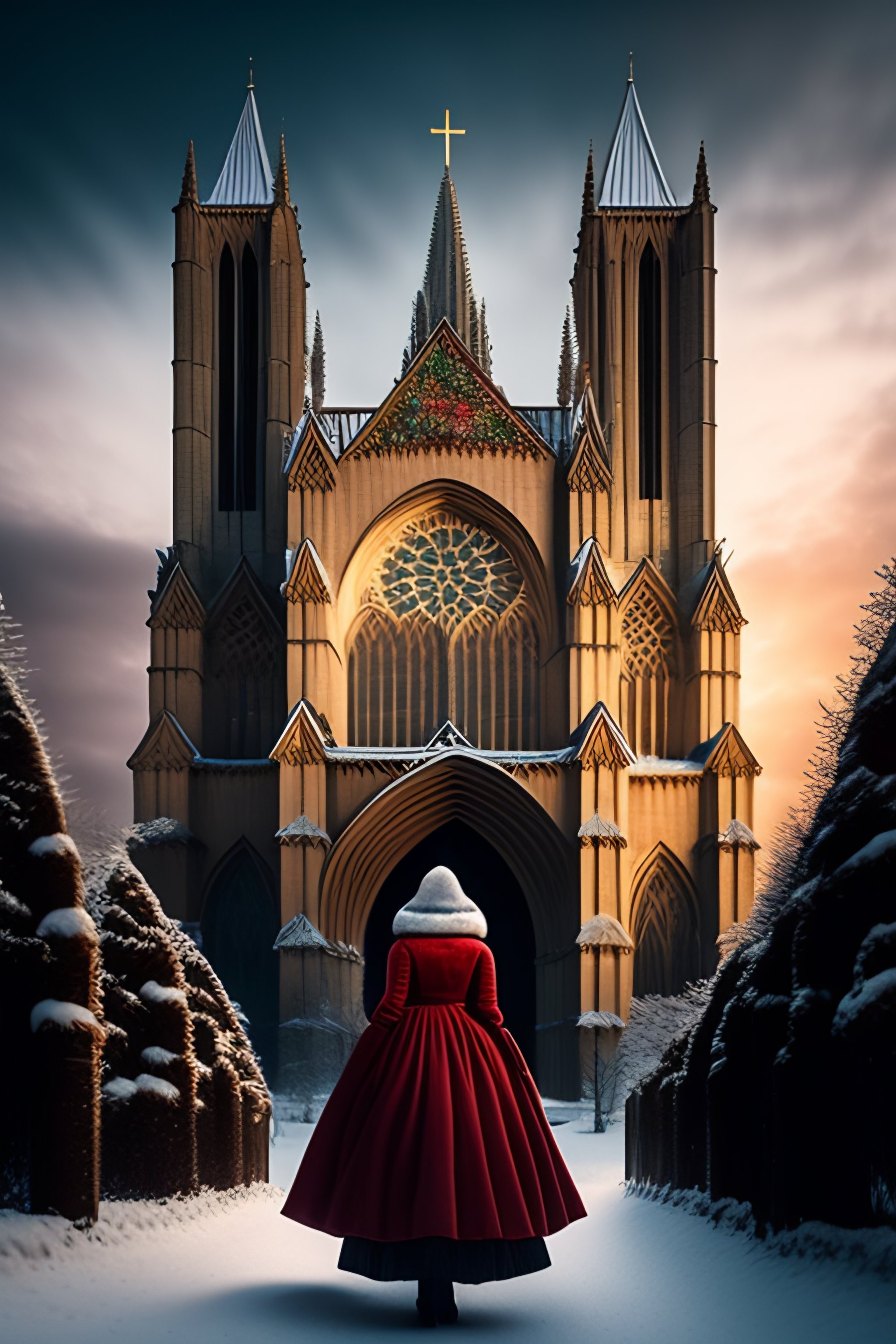 Lexica - In the bleak winter landscape, a lone figure stands tall ...
