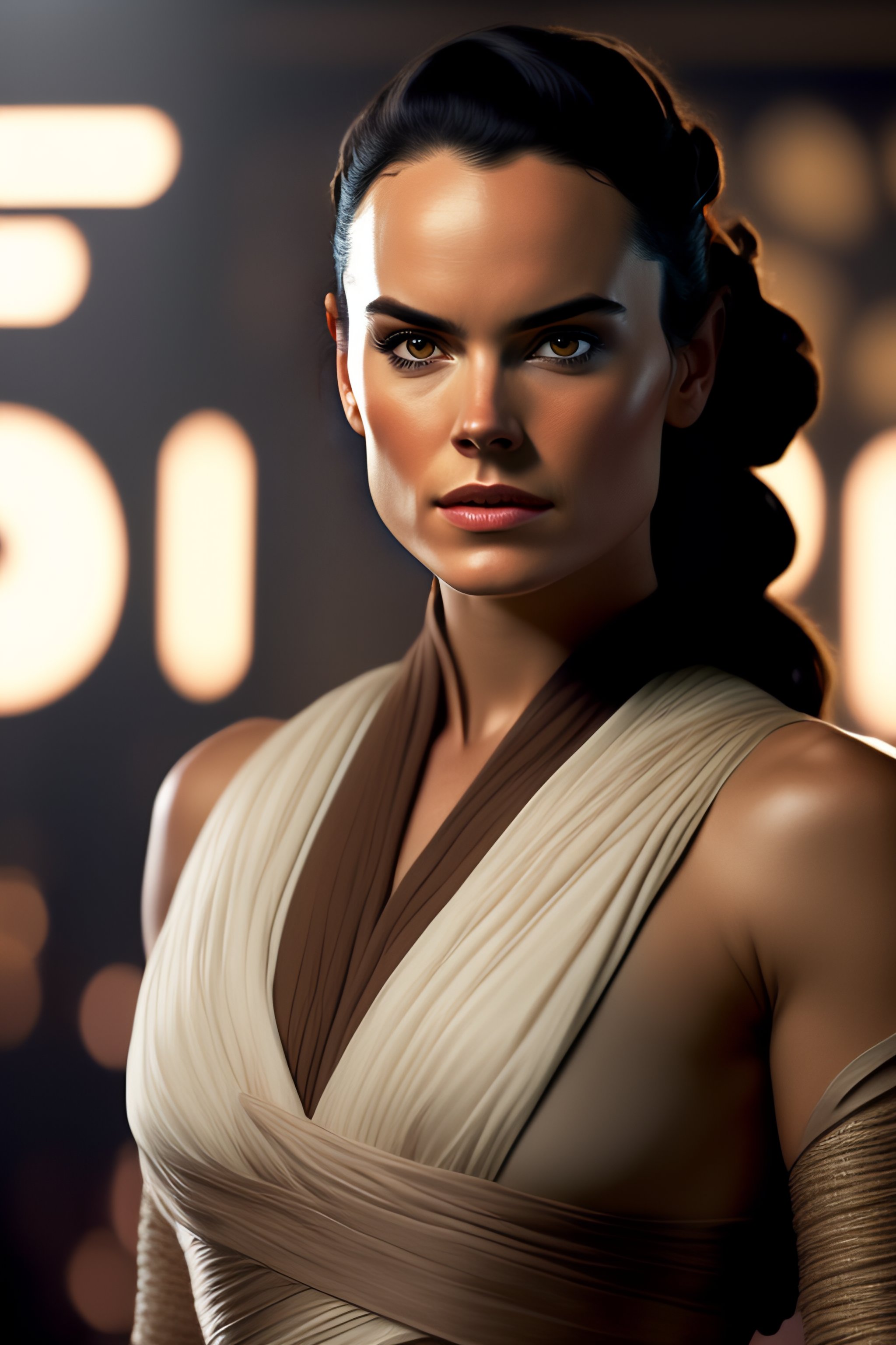 Lexica - Portrait of Star Wars Rey Skywalker in a form-fitting plunge ...