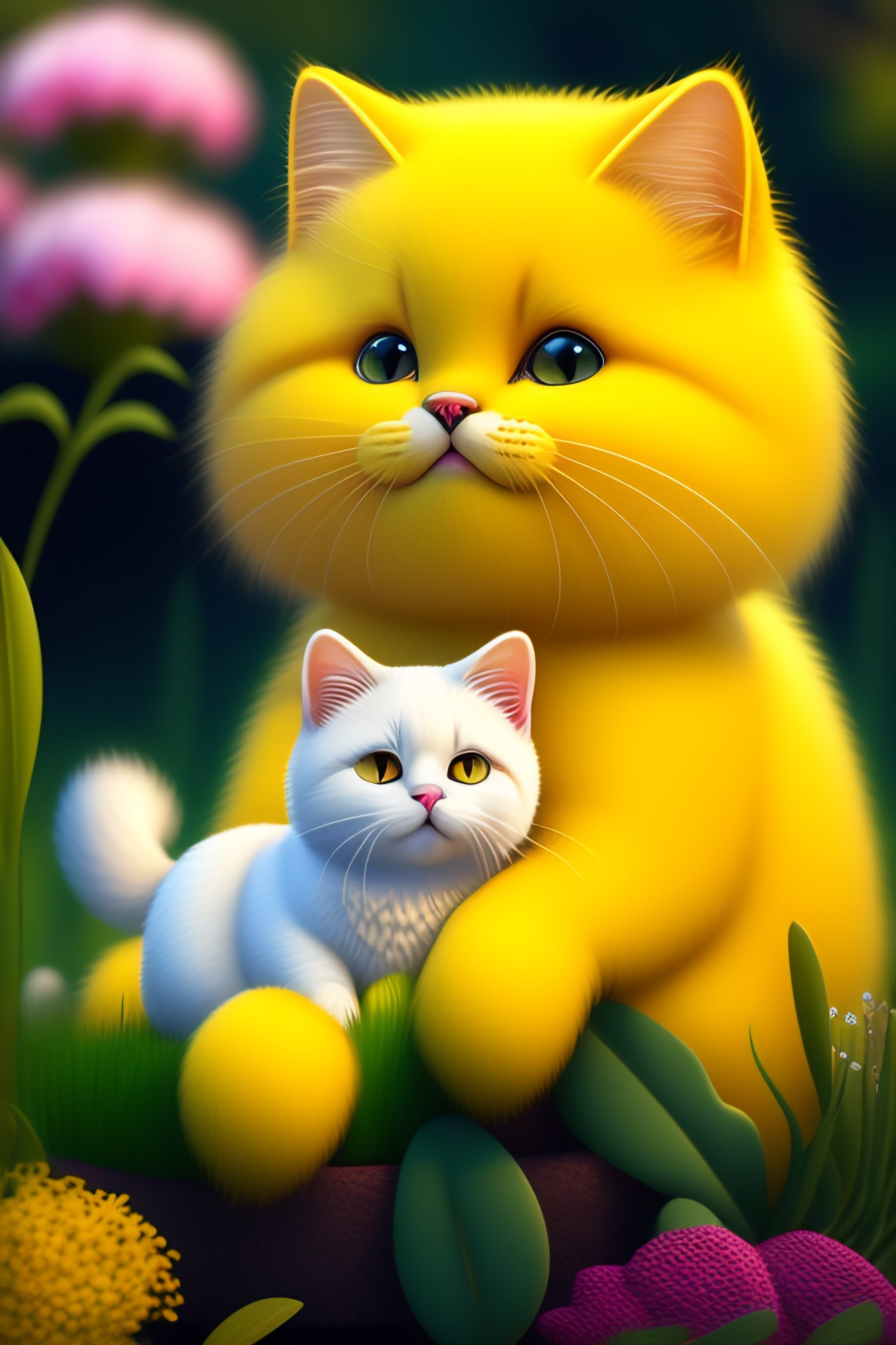 cartoon yellow cat