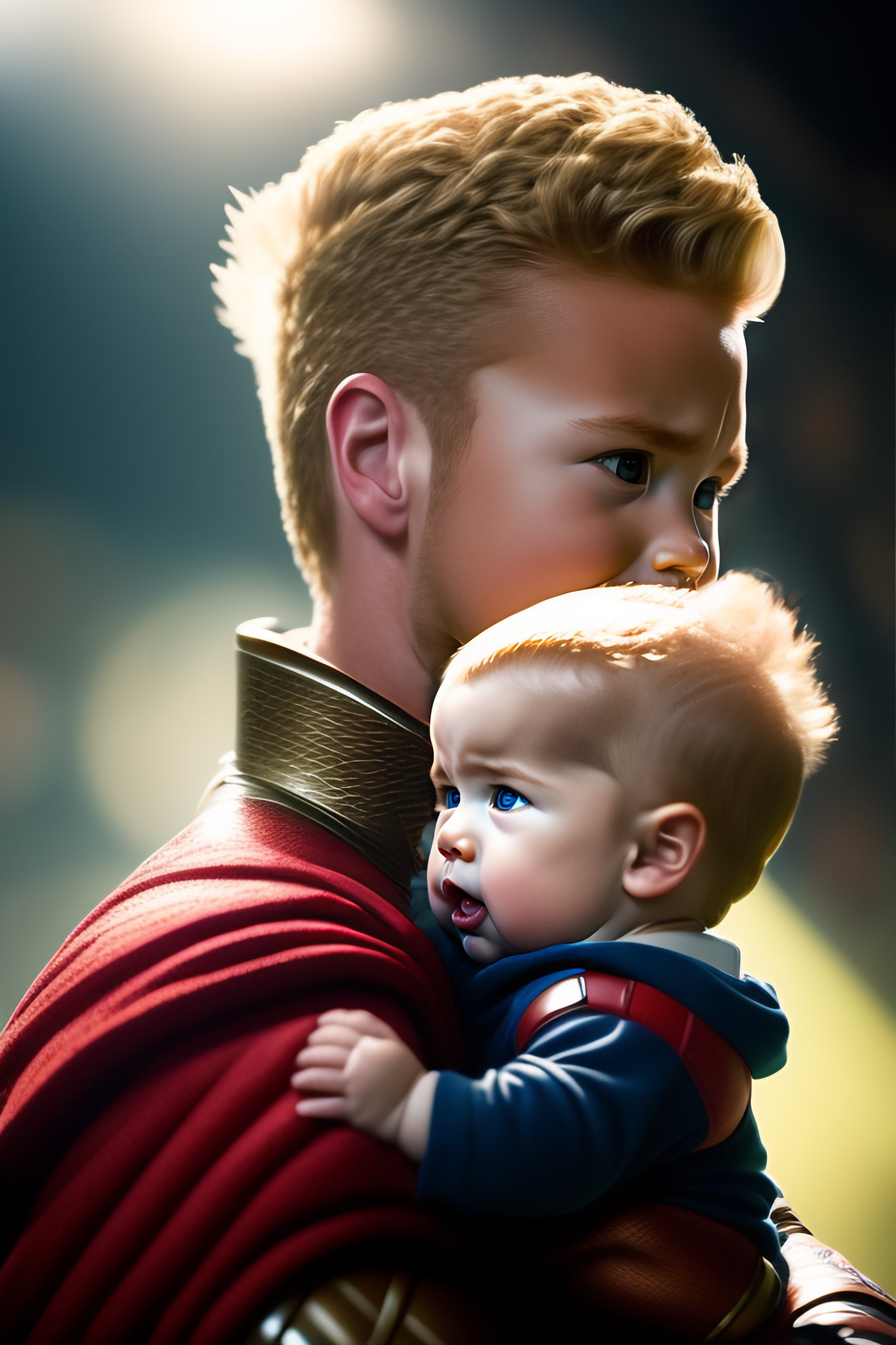 Lexica - Baby Thor fighting with groot