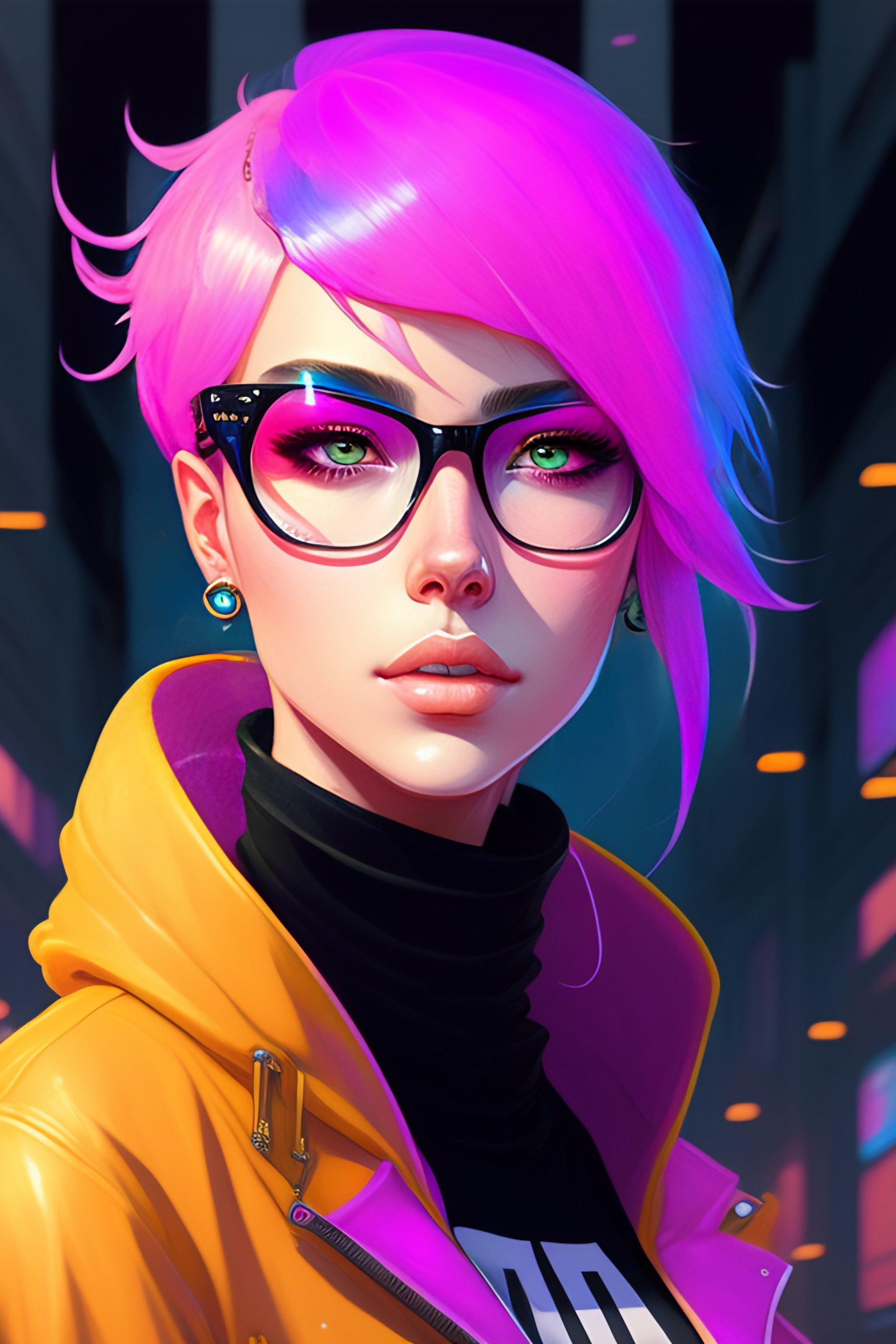 Lexica - Highly detailed portrait of a sewer emo punk woman student ...