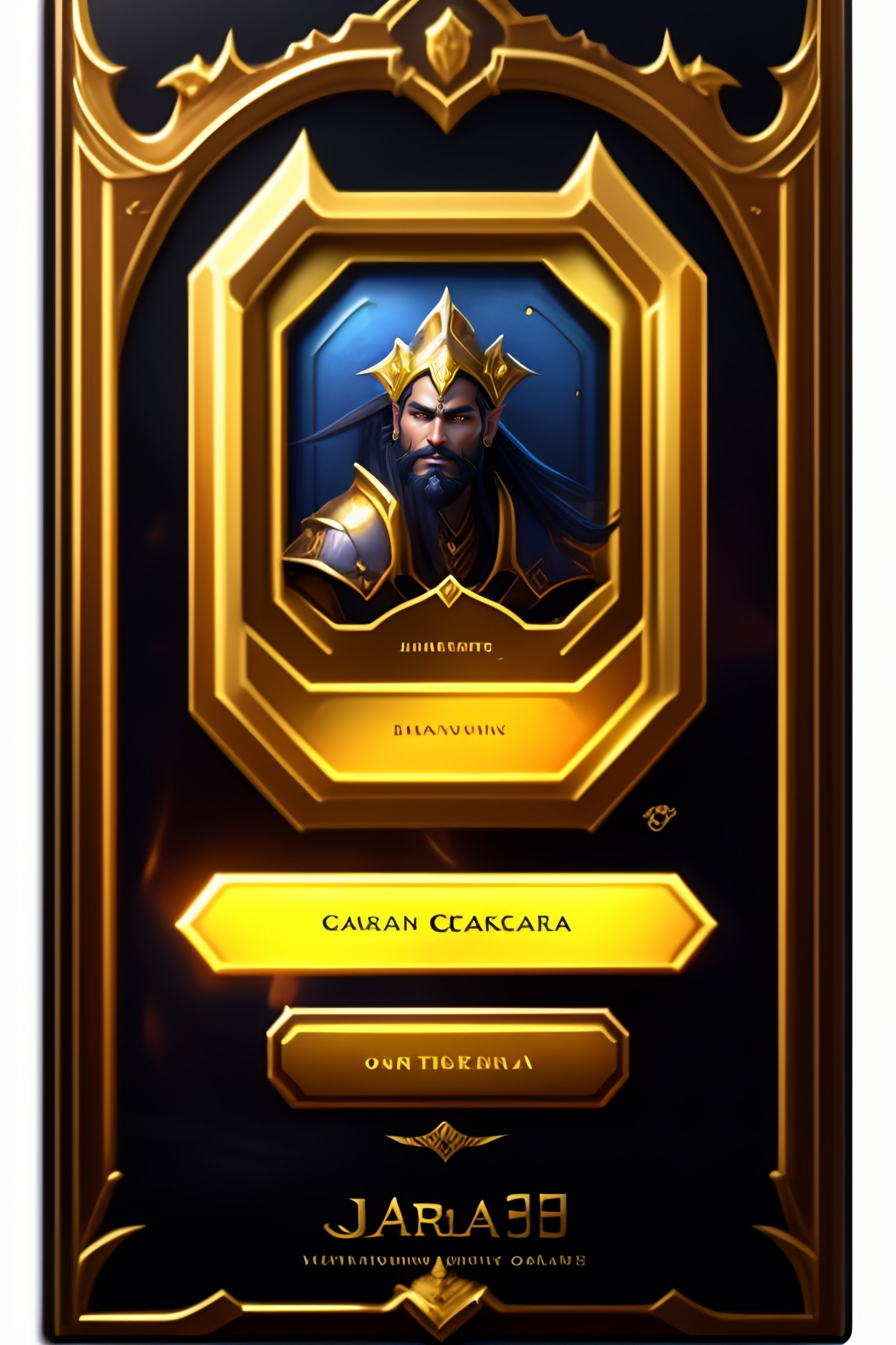 Lexica - Golden yellow card game decorative frame, card back, yellow ...