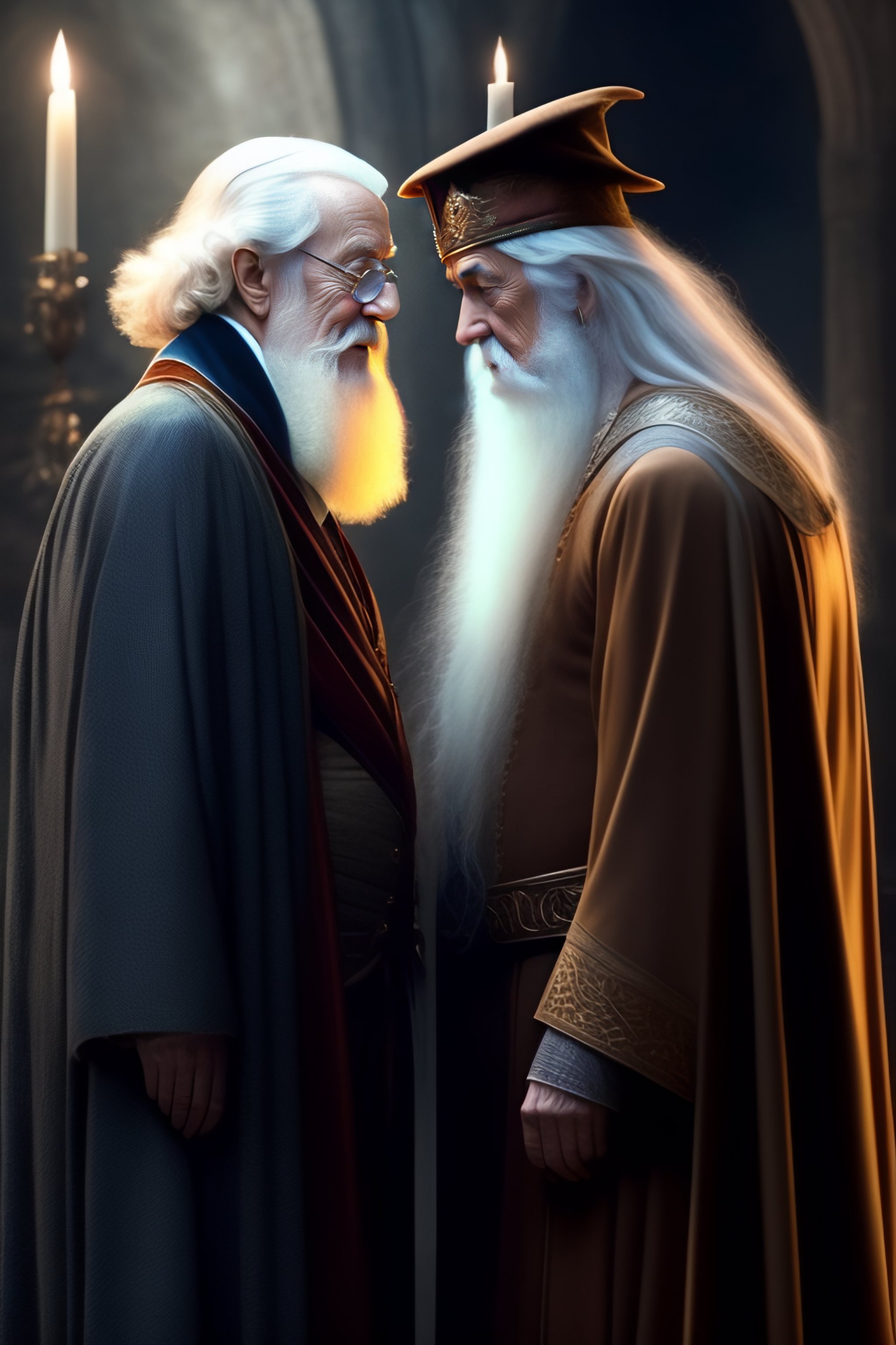 Lexica - Dumbledore and Gandalf standing front to each other, little ...