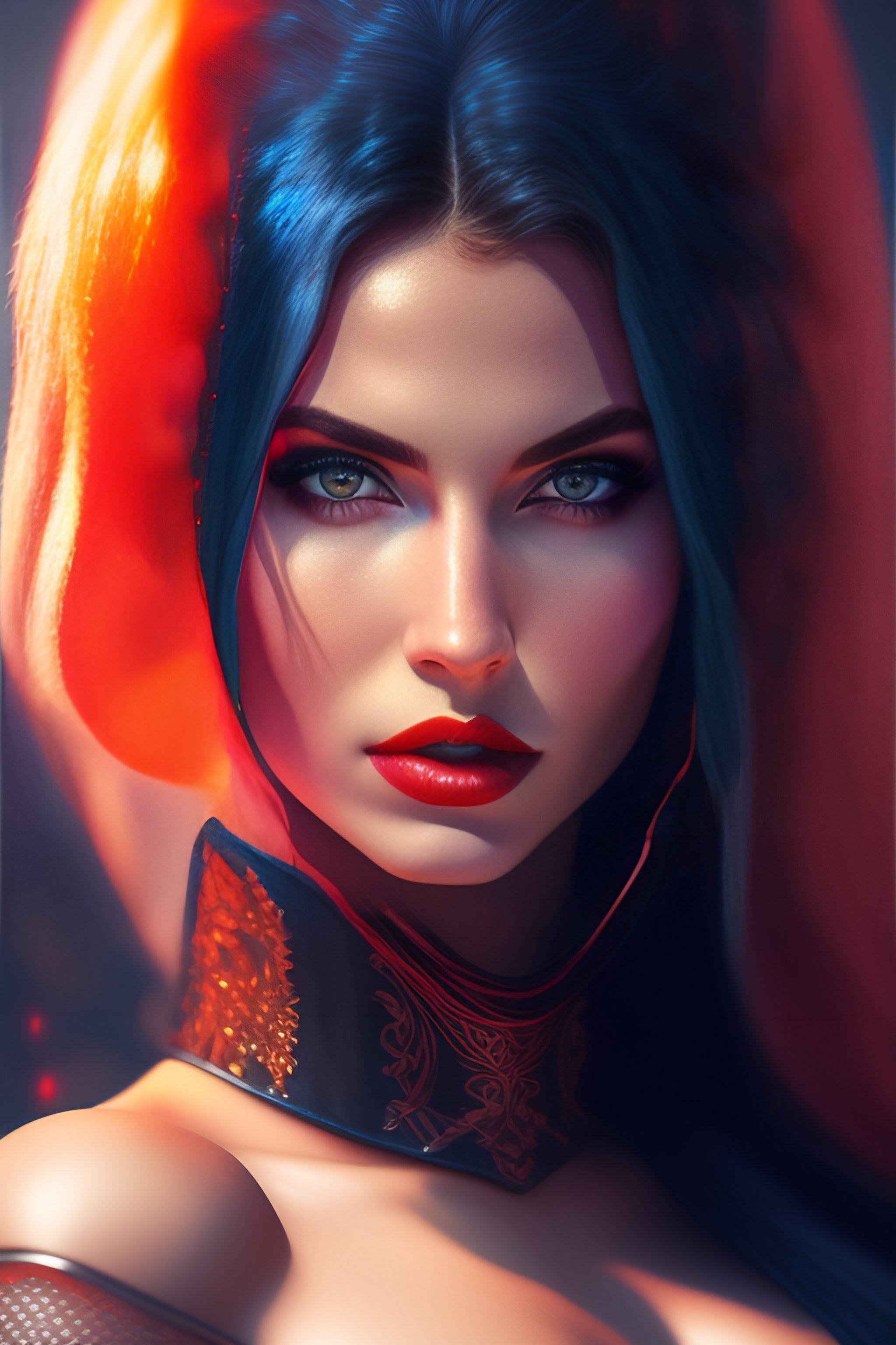 Lexica A Realistic Detail Of A Most Beautiful Bulma Vampire Huntress Girl Nuid Mist By 