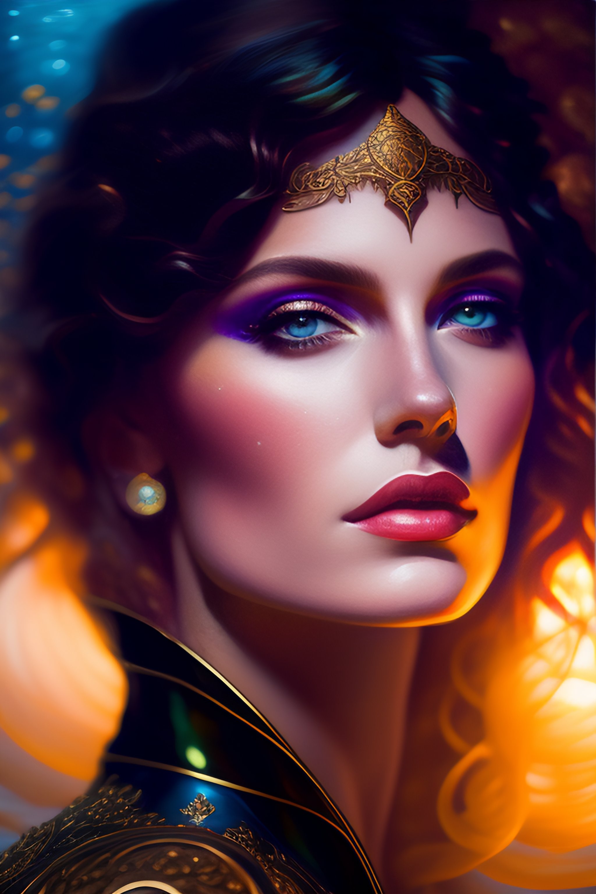 Lexica - Underwater painting of a short hair punkgirl and a handsome ...