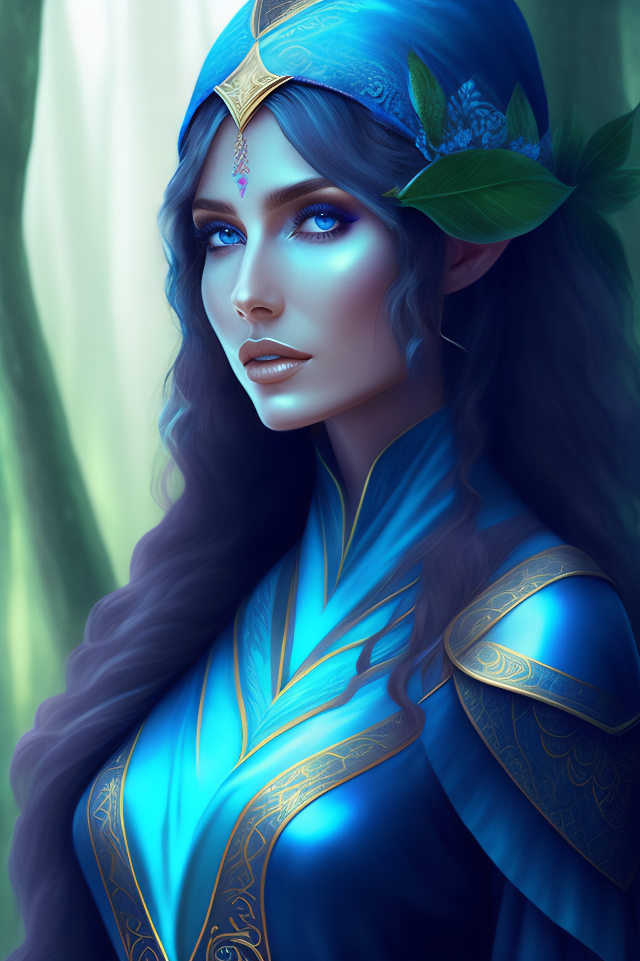 Lexica Forest Elf Dress Concept Art Blue Palet Color