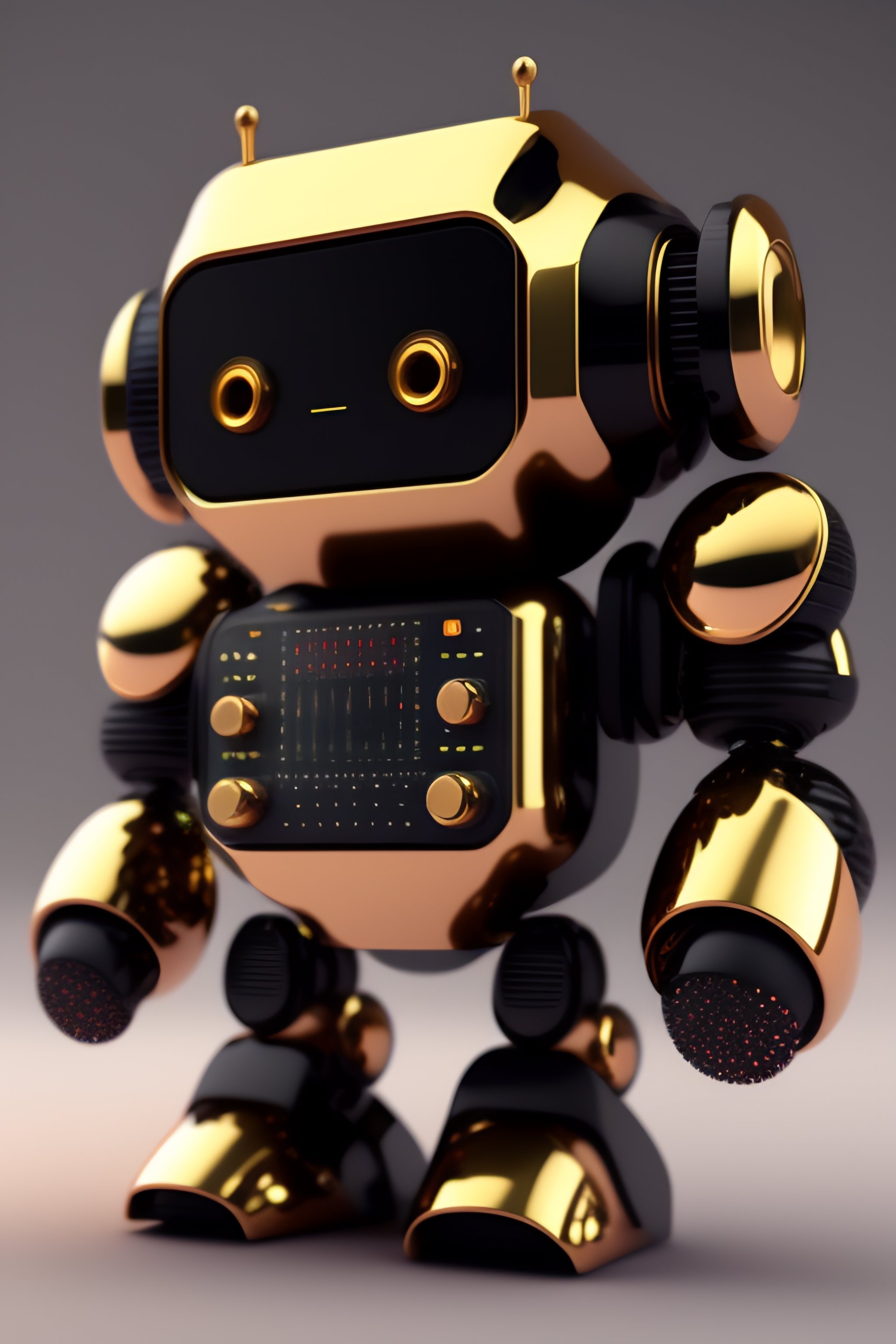 Lexica - A very cute robot with a LCD screen for a face made from ...