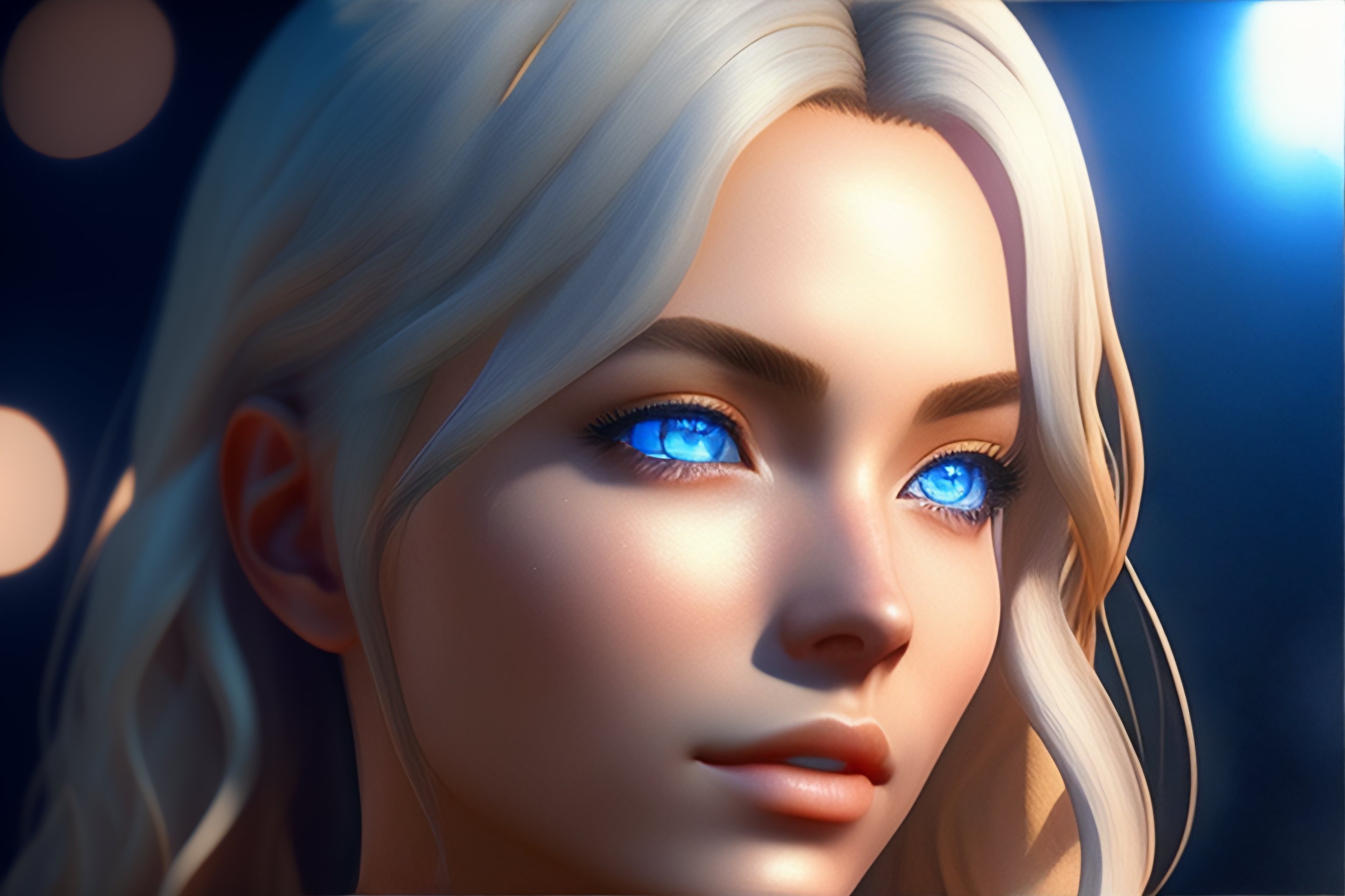 Lexica - A detailed portrait of pretty anime girl blue eyes in bikini ...