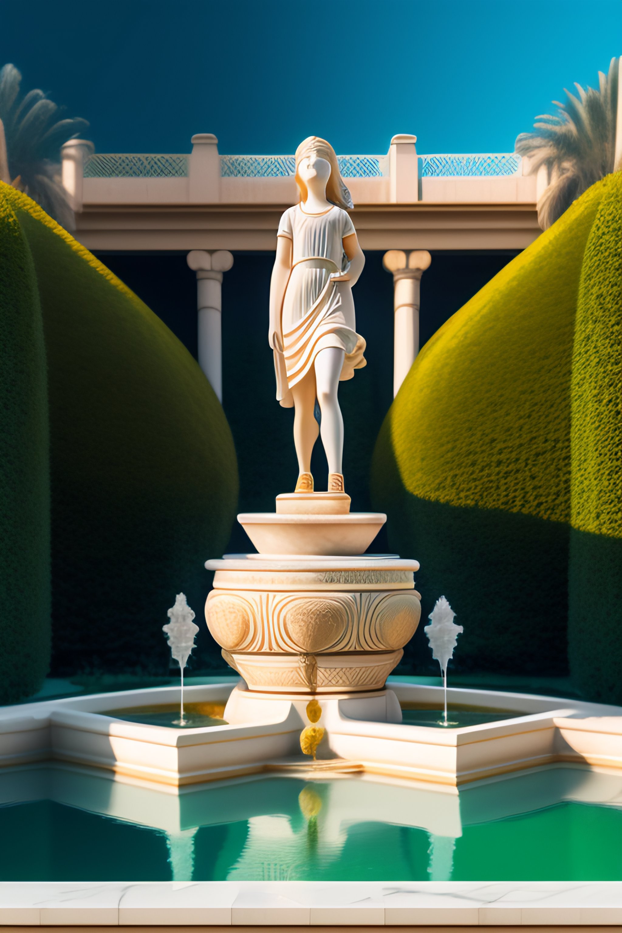 Lexica A statue of a girl sculpted in white marble in a beautiful