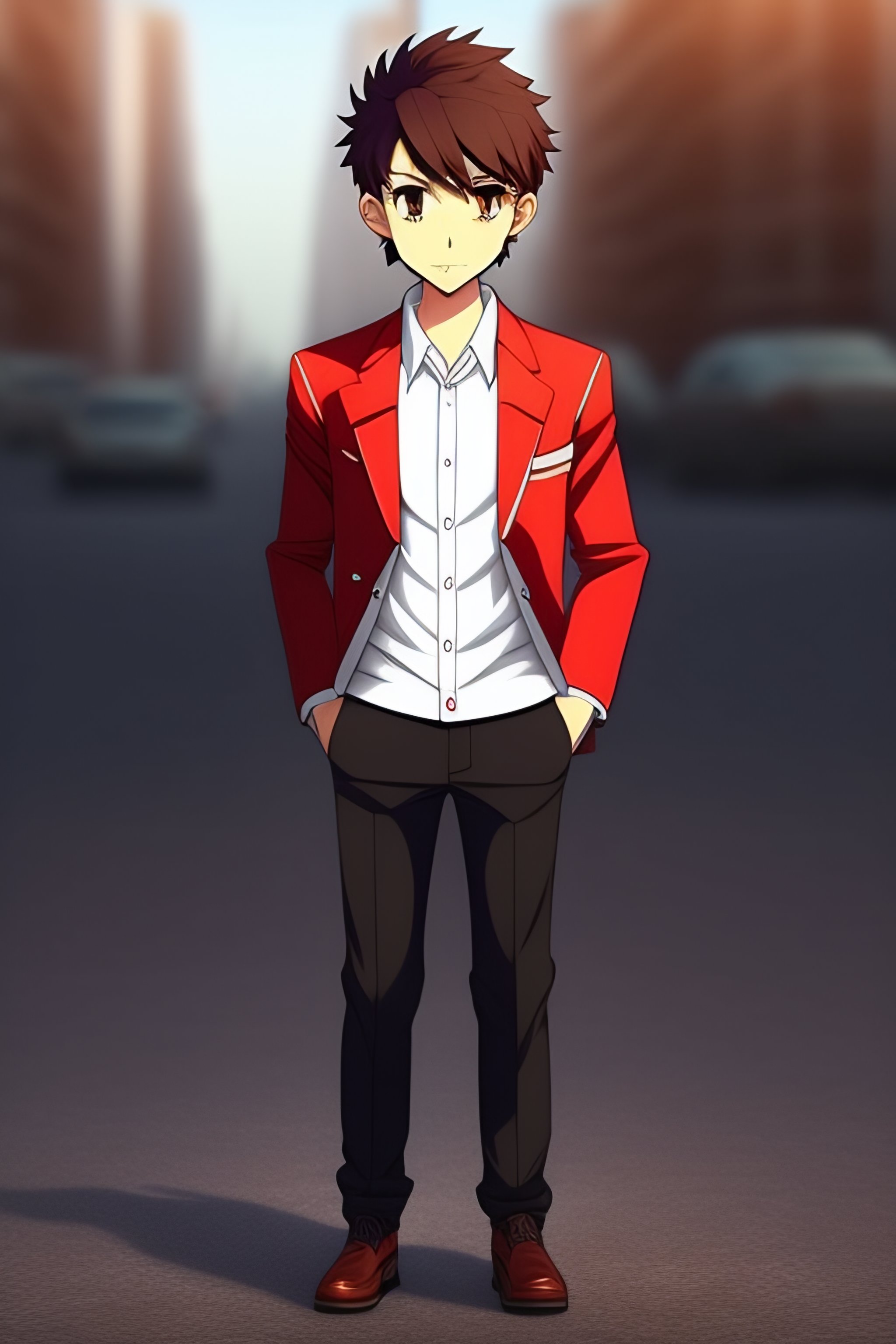 Lexica Create an anime cartoon of a 12 year old boy with brown hair