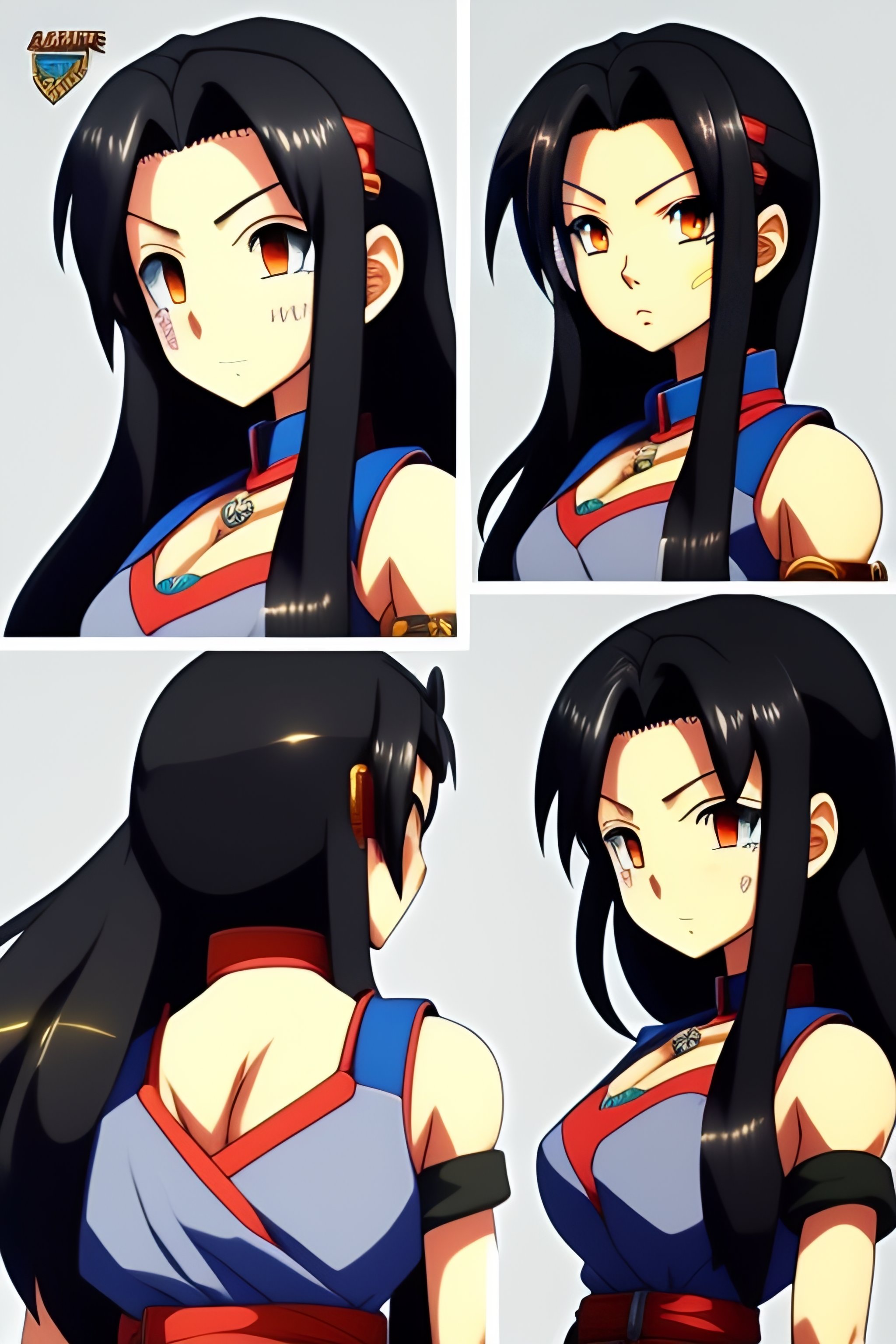 Lexica - Anime character based on Android 18 from Dragon ball, long black  hair, age approx 9