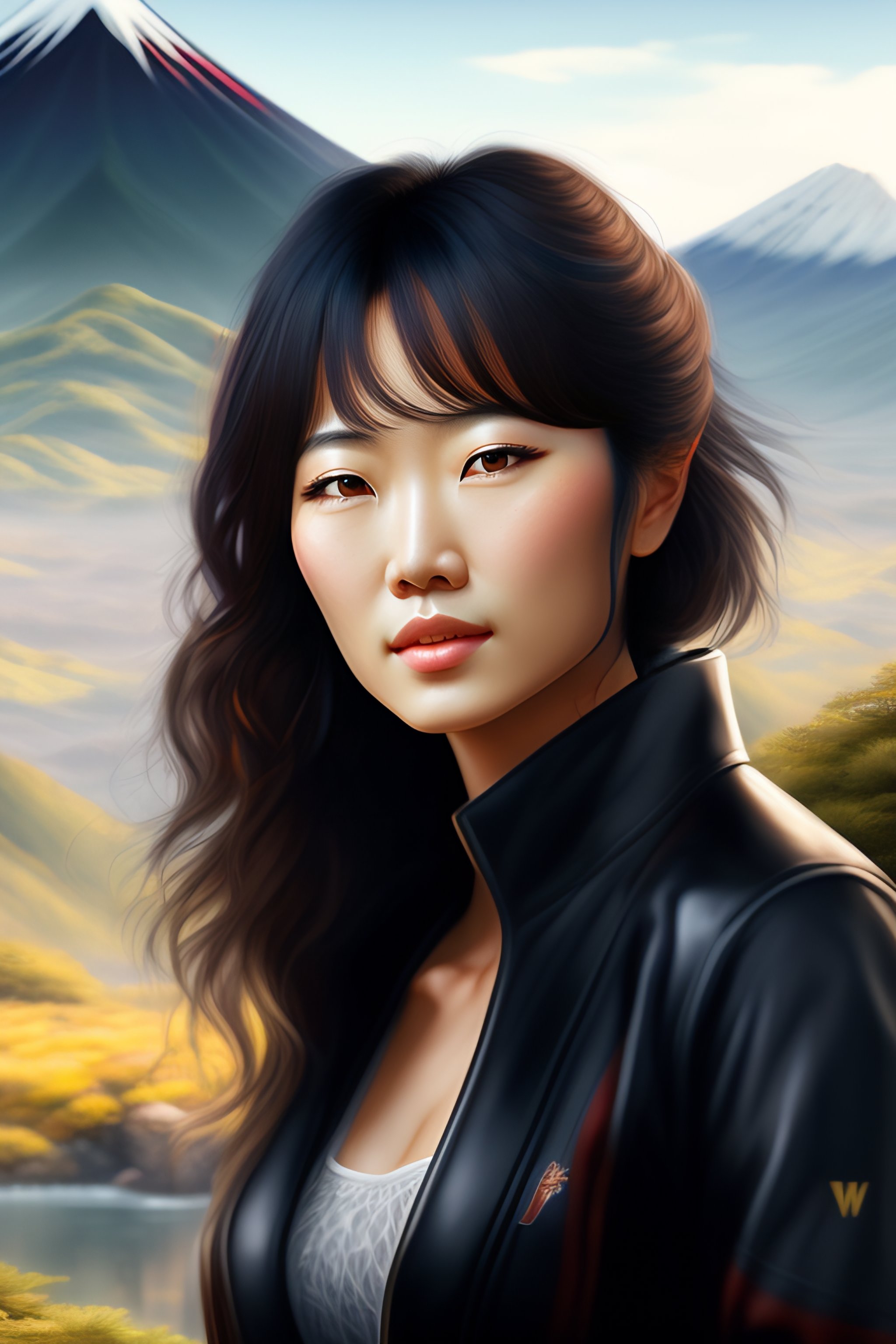 Lexica Photo Of Japanese Female With Messy Hair In The Style Of Stefan Kostic Realistic 6409