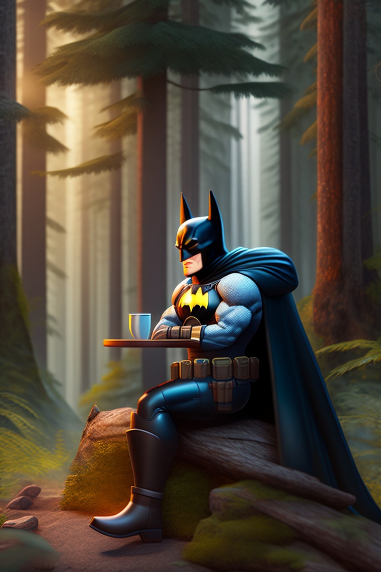 Lexica - Cartoon, personality: [Illustrate a wide shot of Batman ...