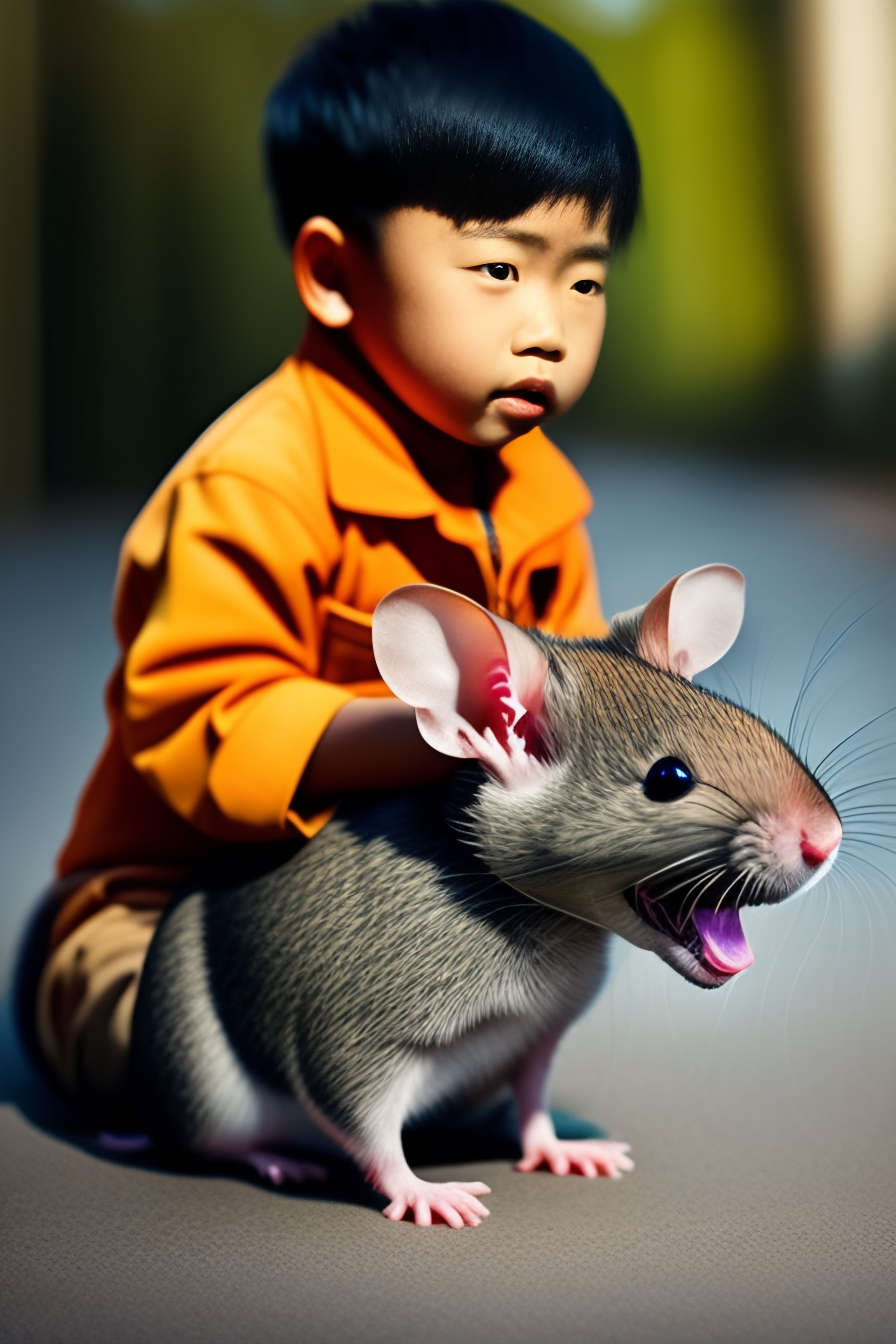 Lexica - Asian boy with pet rat