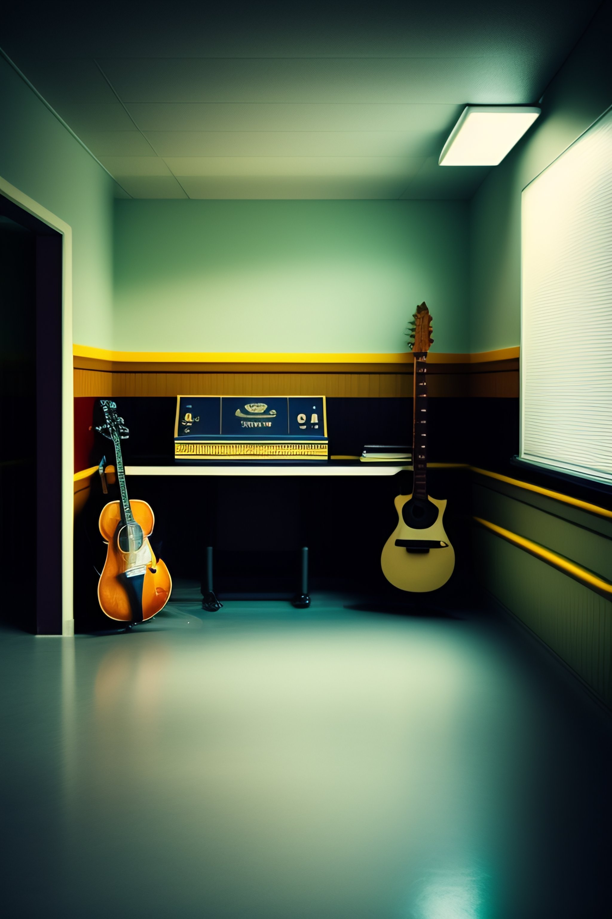 Lexica - Low quality liminal space empty band room lonely nostalgic large