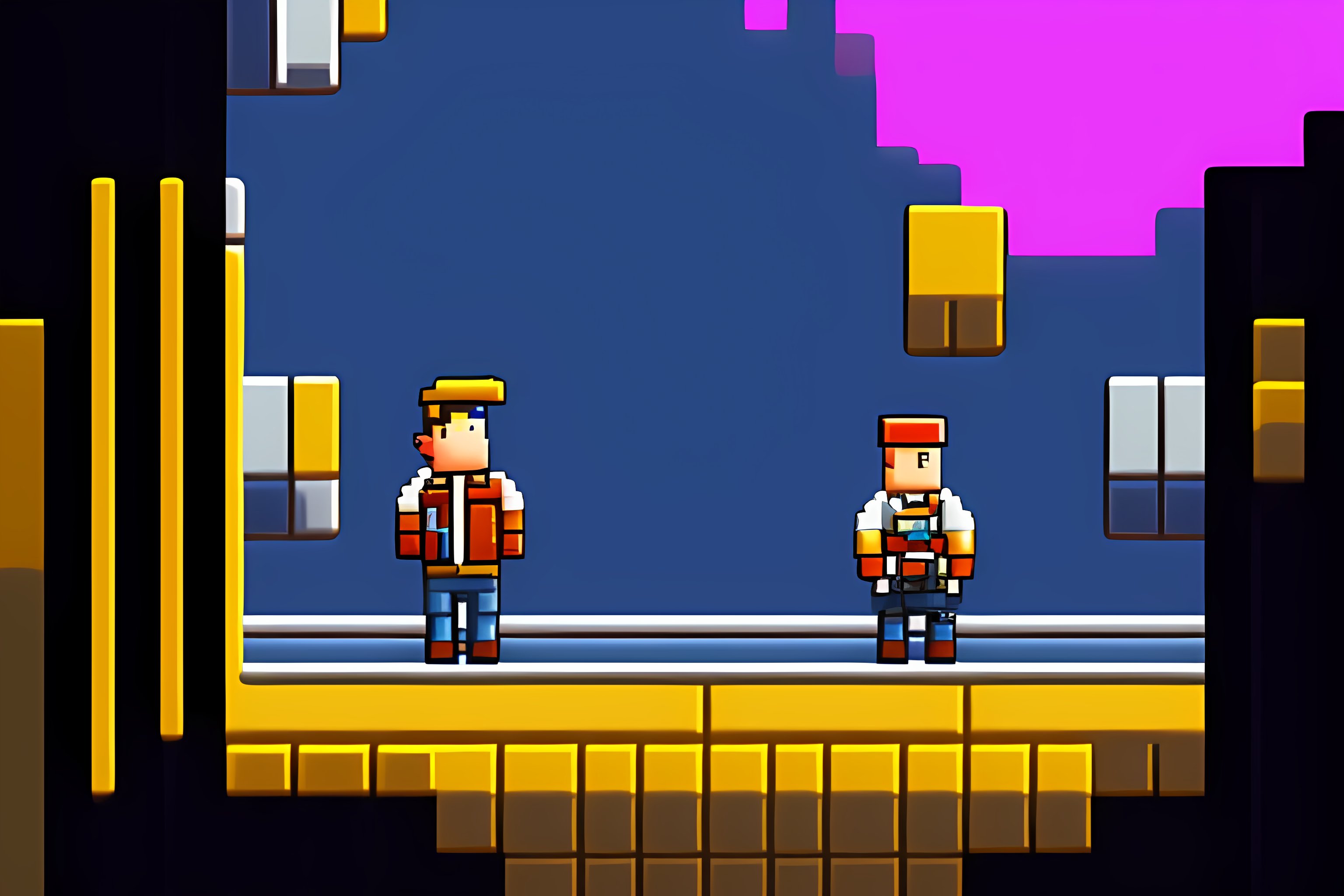 Lexica - Pixel art, video game style, the lead character looking at the ...