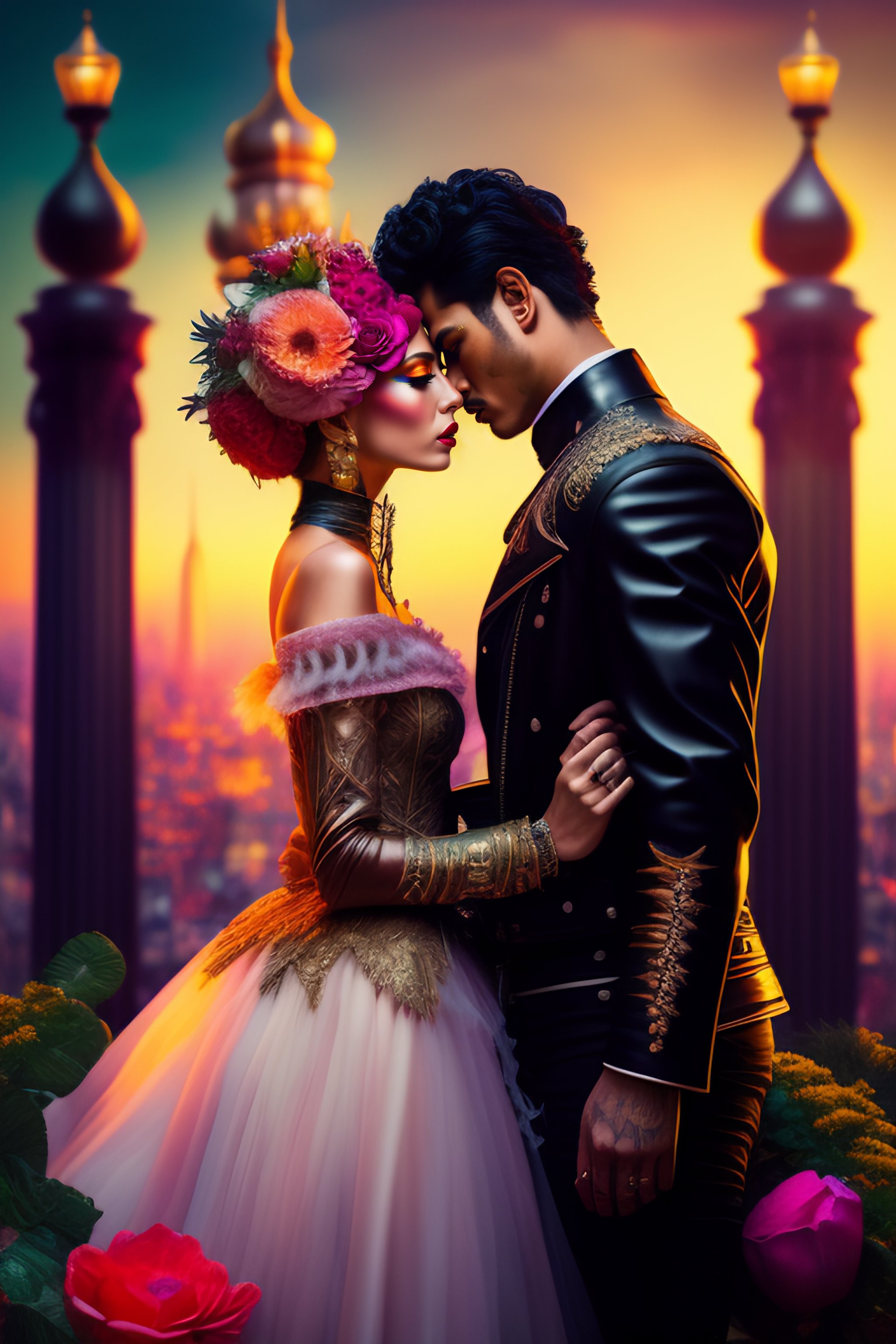 Lexica - Painting of a punk girl and elegant man falling in love ...