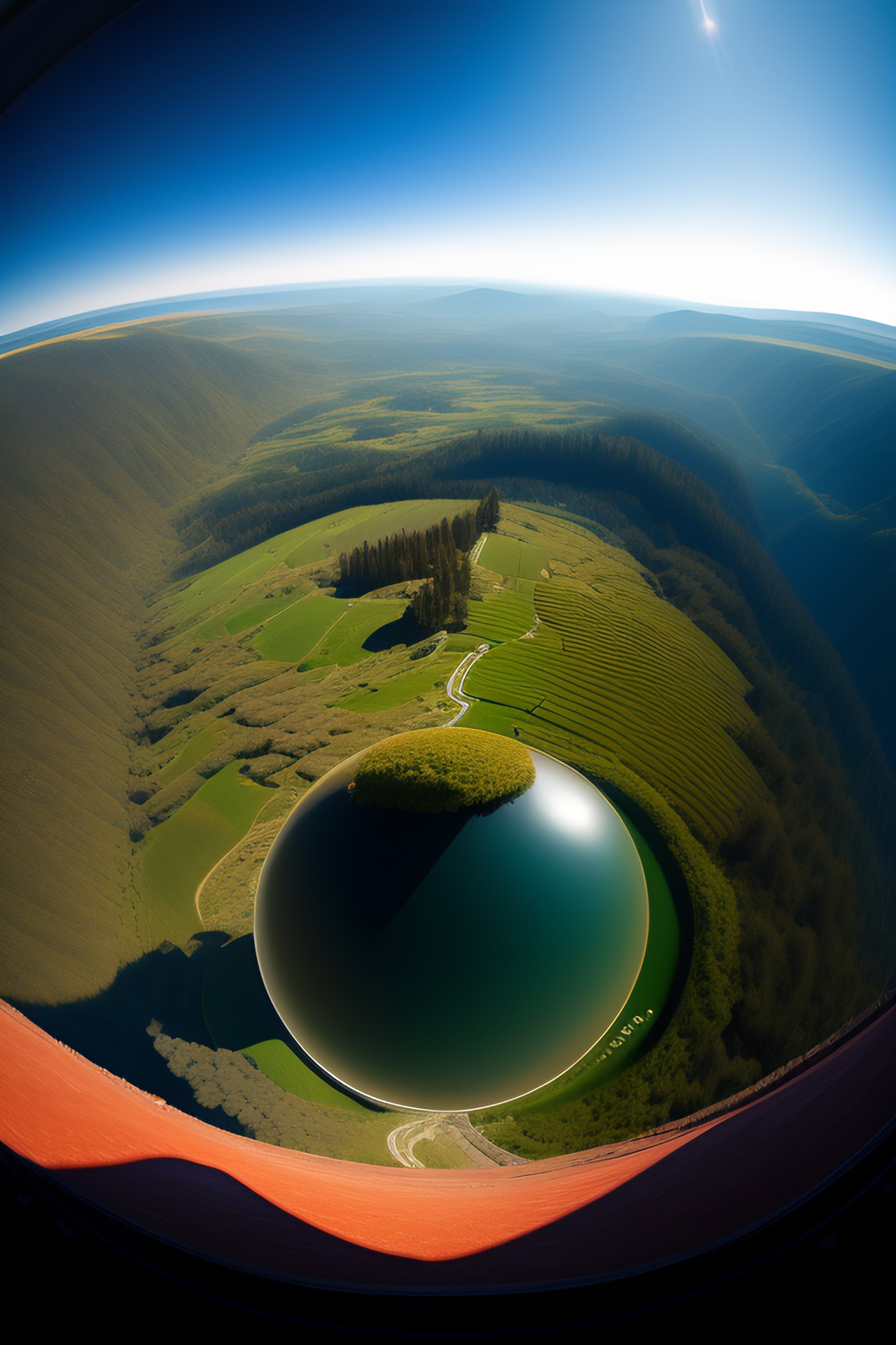 Lexica - The view when you are standing above a sphere