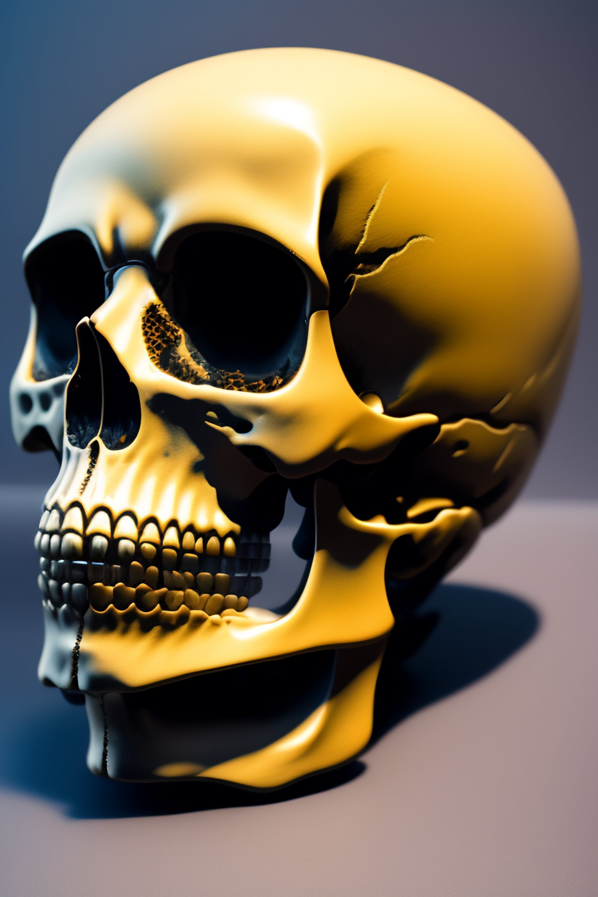 Lexica Dead human skeletons head, very detailed, 1960s theme ghost, skeleton has crown