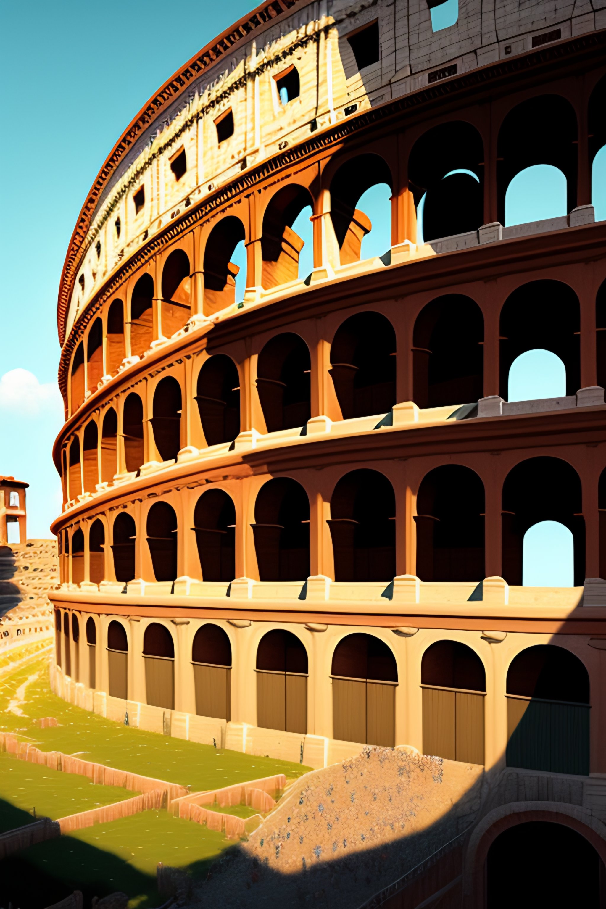 Lexica - Rome coliseum illustration Miyazaki