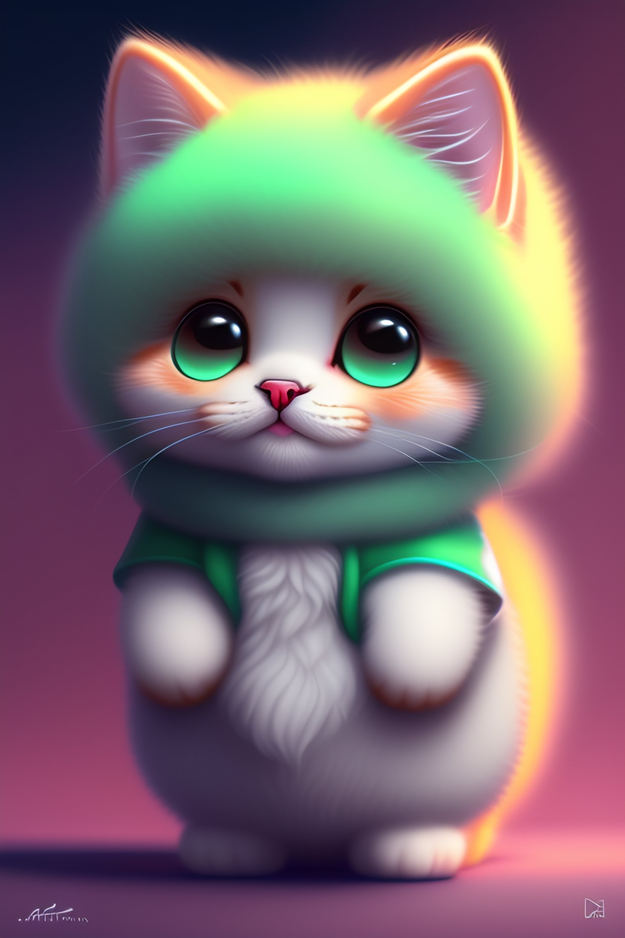 Lexica - Cute and adorable fluffy baby cat, fantasy, dreamlike, super cute,  trending on artstation