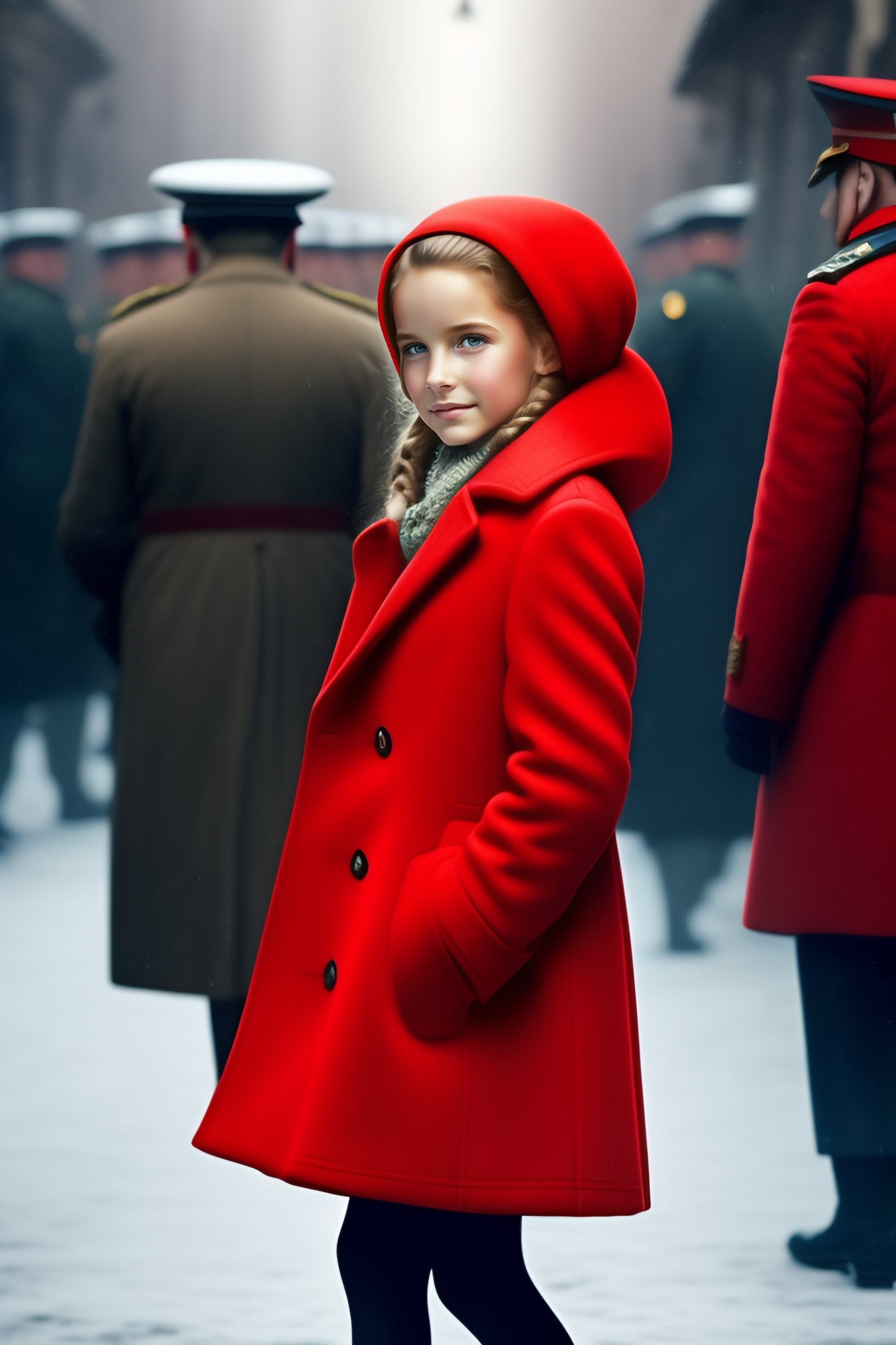 Little girl red pea on sale coat