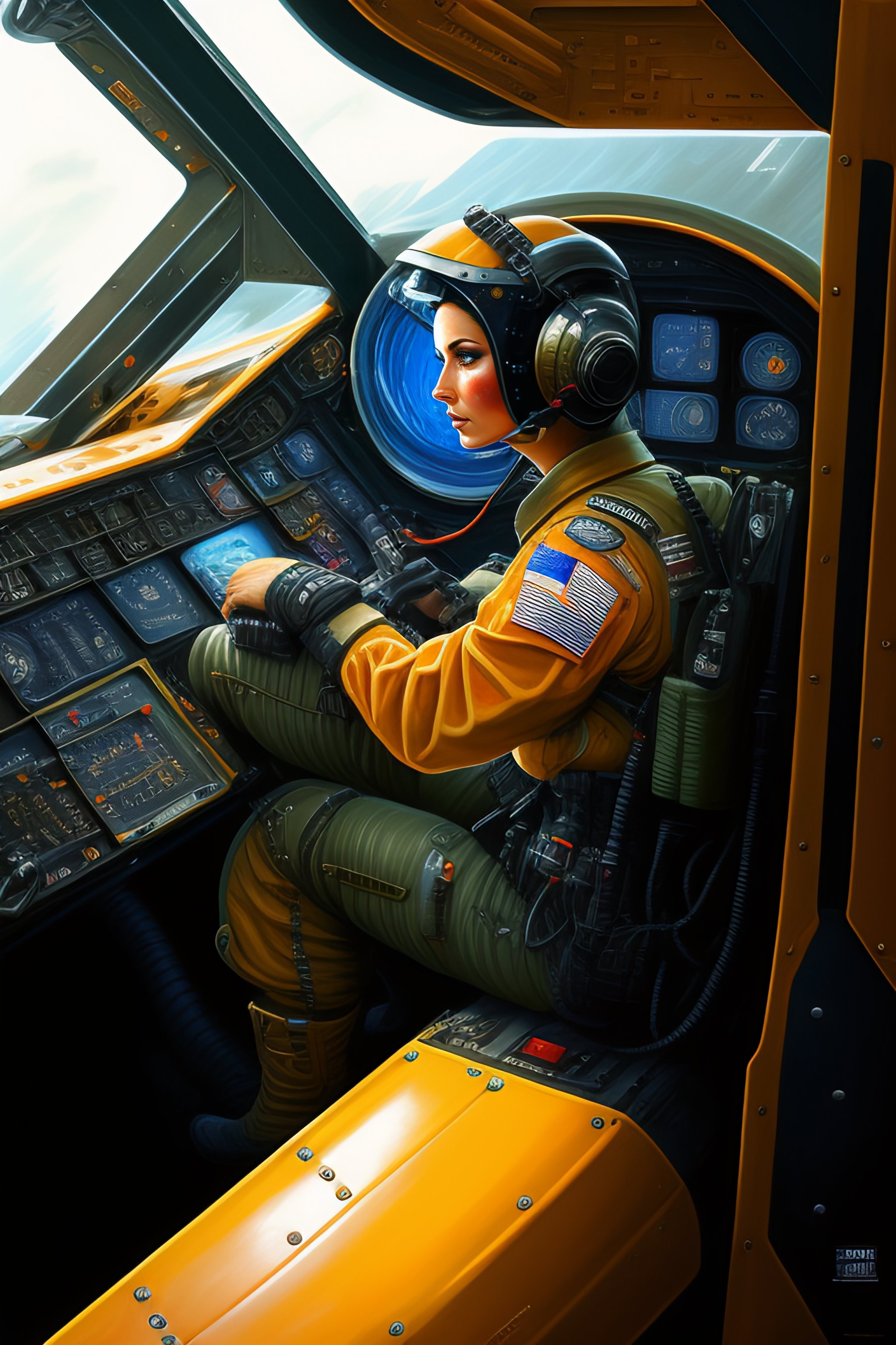 Lexica - Cyborg pilot Russian, interior cockpit, hyperdetailed, by john ...