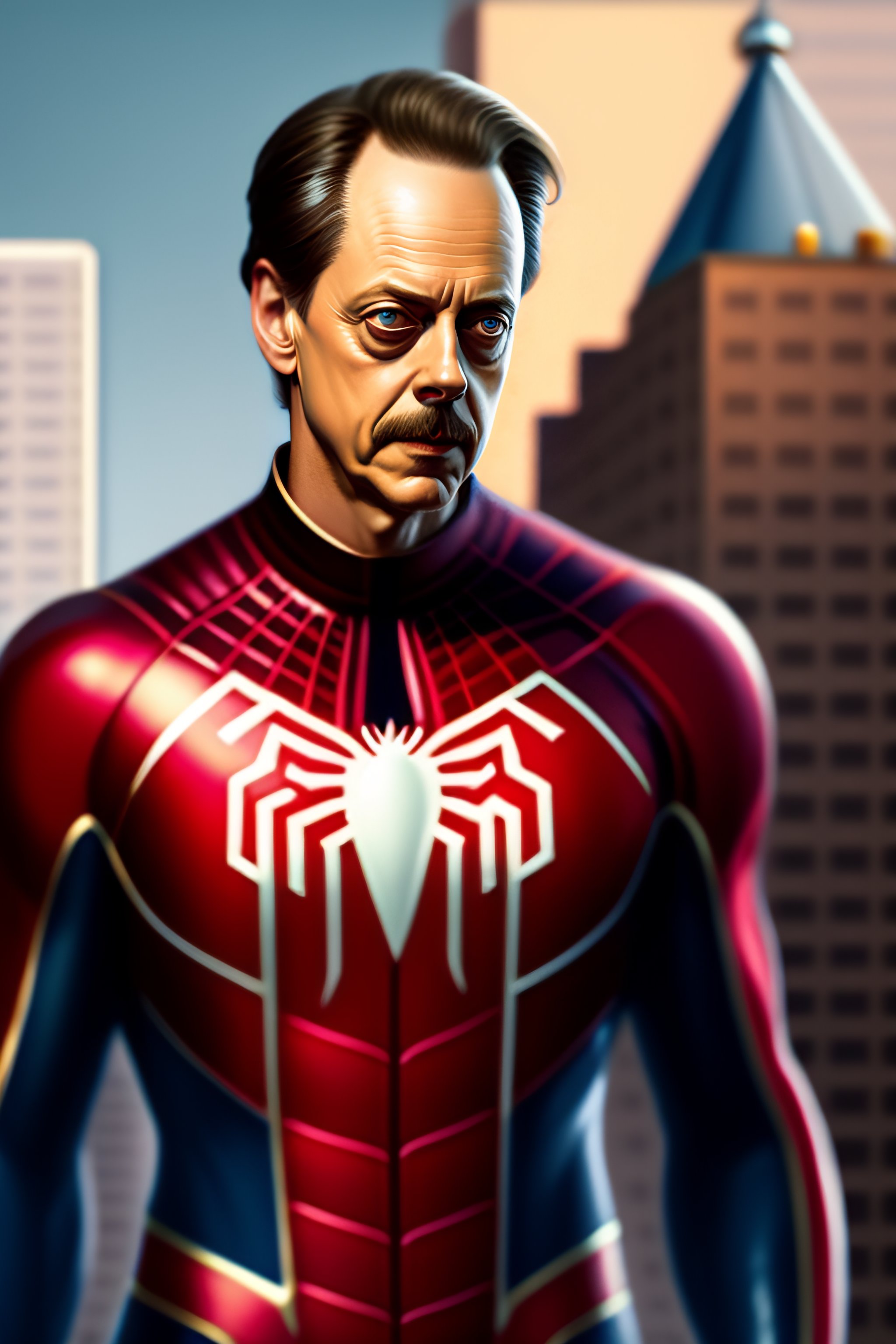 Lexica Full shot body photo of steve buscemi as spiderman oil