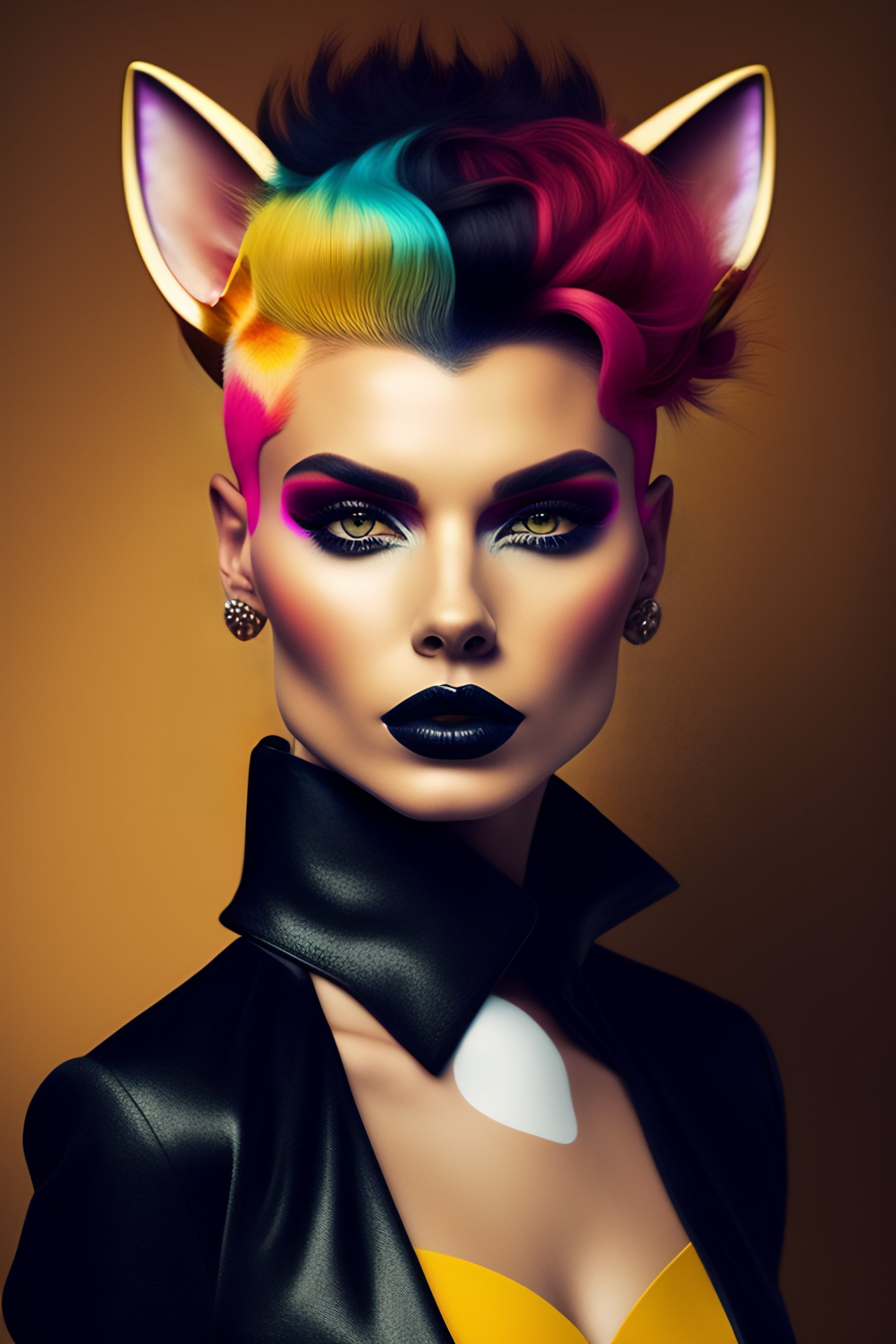 Lexica Portrait of a (cat), model by Flora Borsi, style by Flora