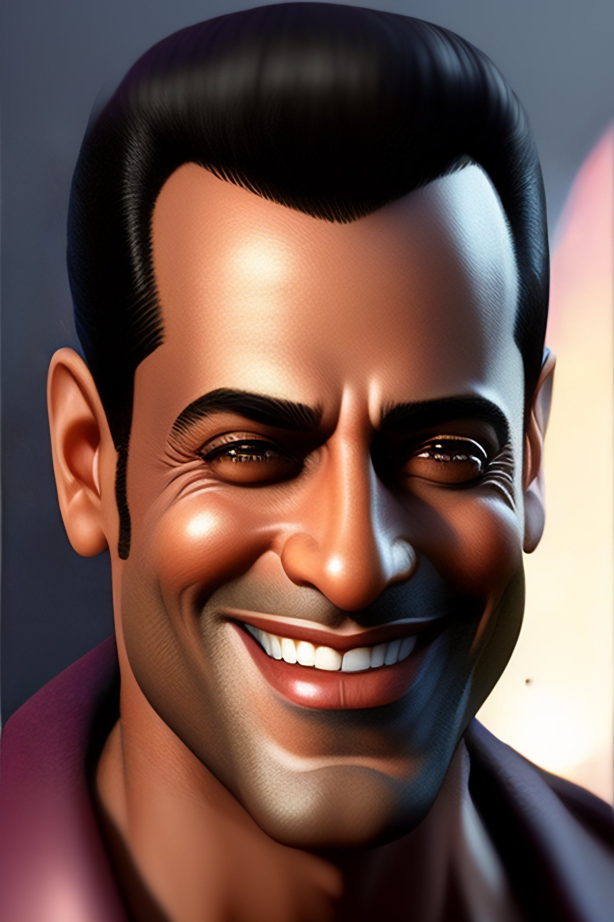 Lexica Caricature 3d Render Of Salman Khan Smiling Extremely