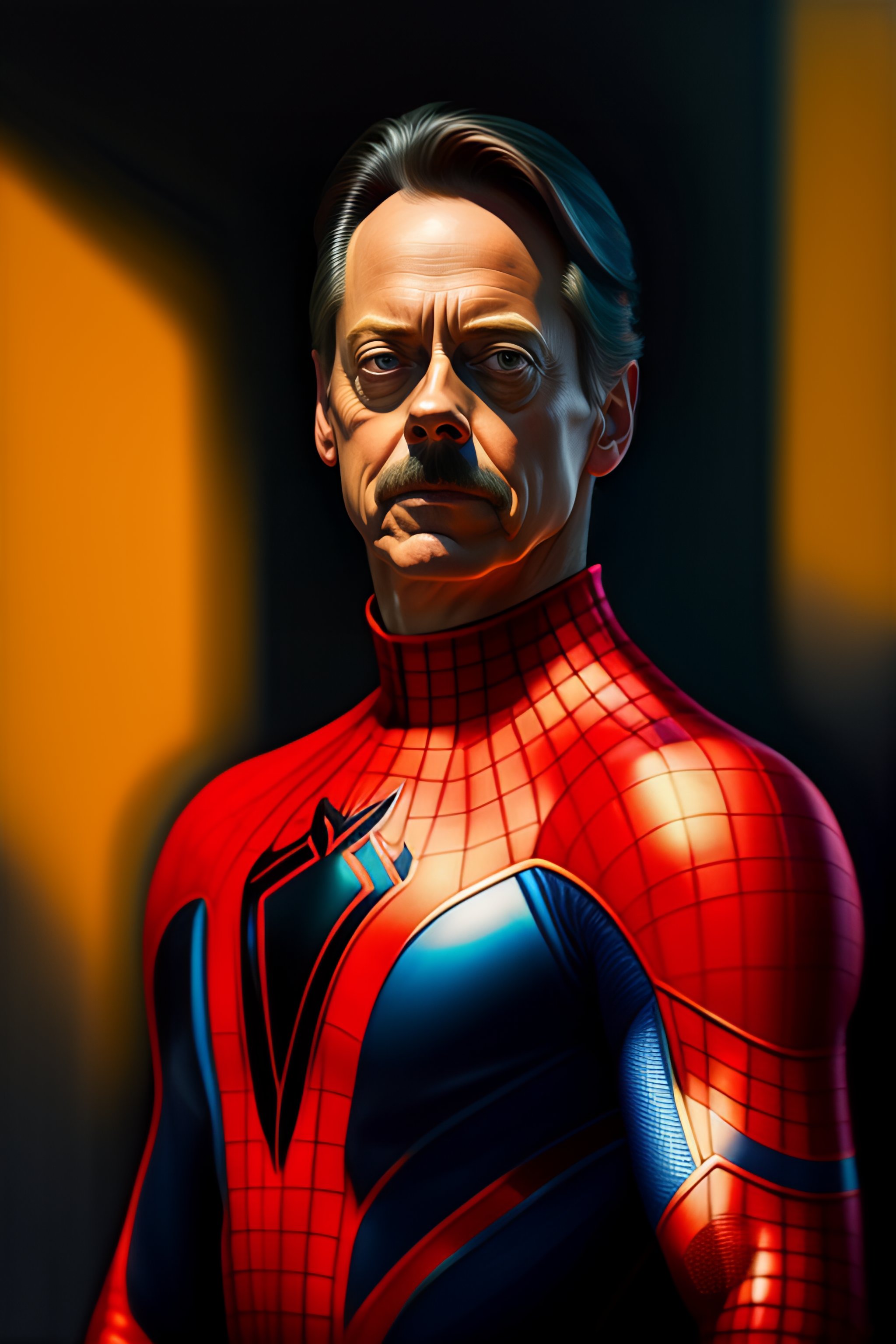 Lexica Full shot body photo of steve buscemi as spiderman oil