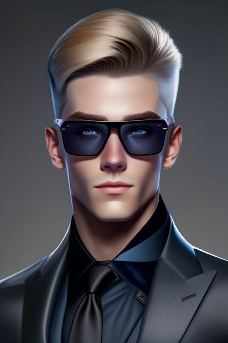 Lexica - A boy with a lot of short straight hair in a dirty blond color ...