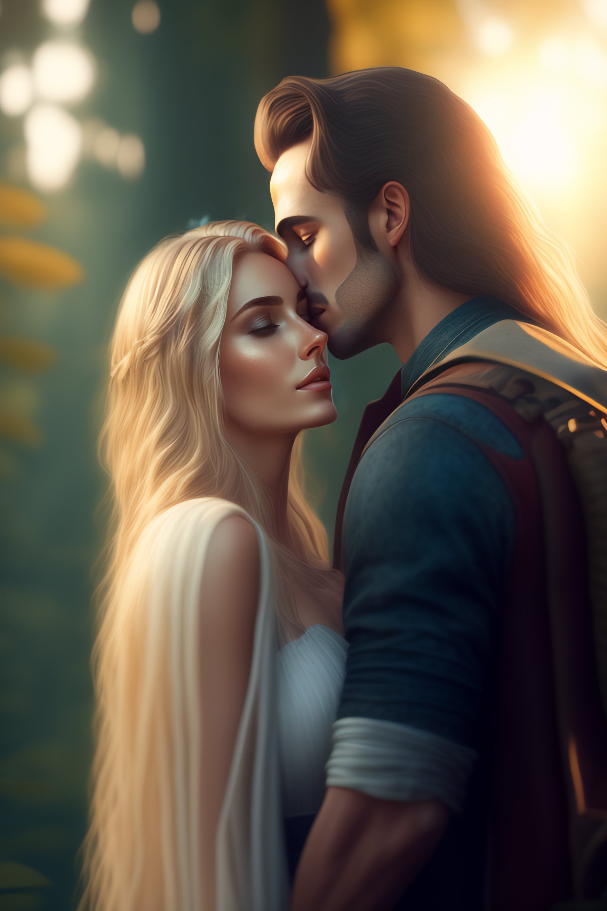 Lexica Couple Kiss Long Hair Highly Detailed Digital Painting