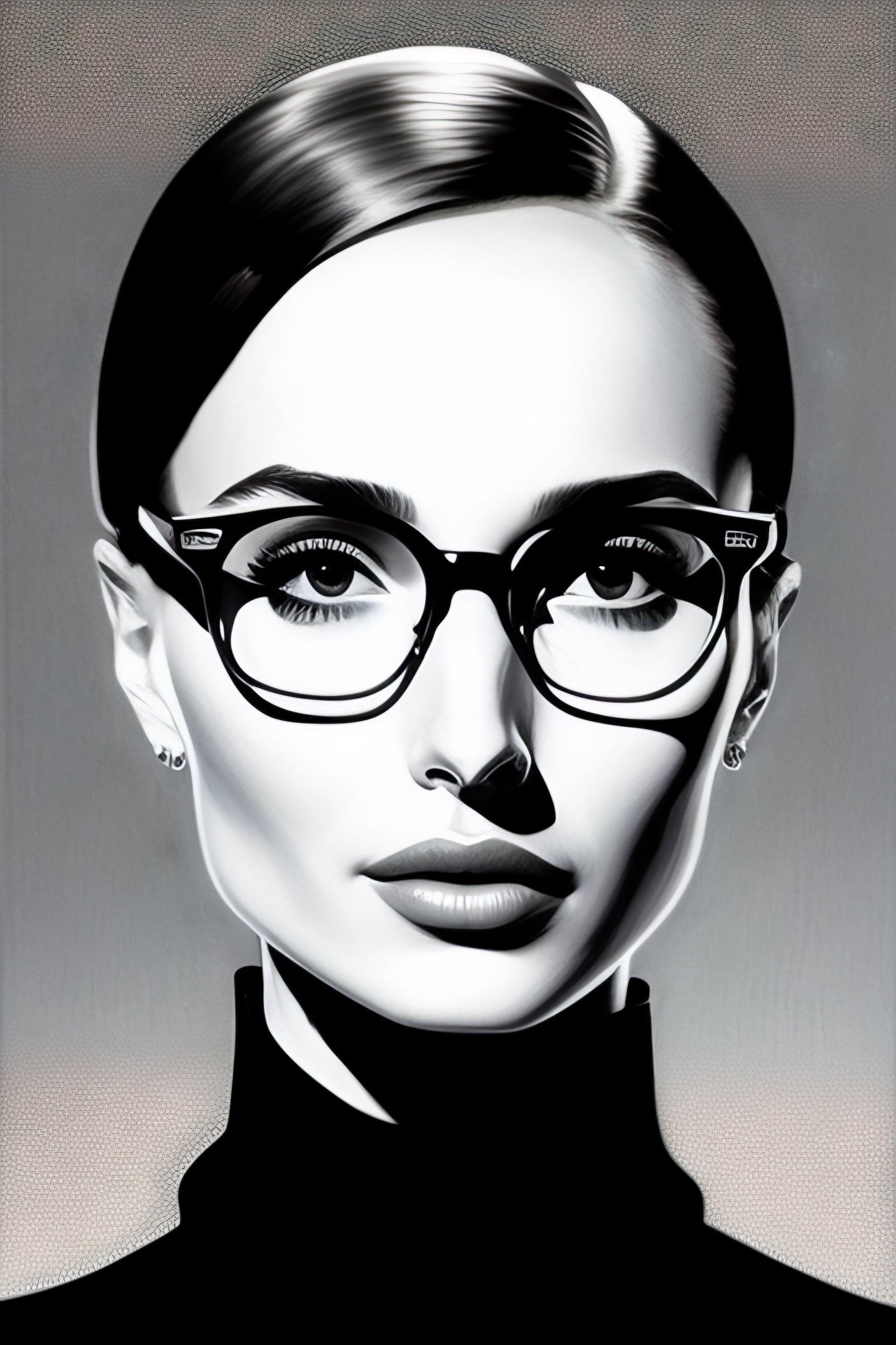 Lexica - Natalie Portman drawing in the style of Junji ito, glasses