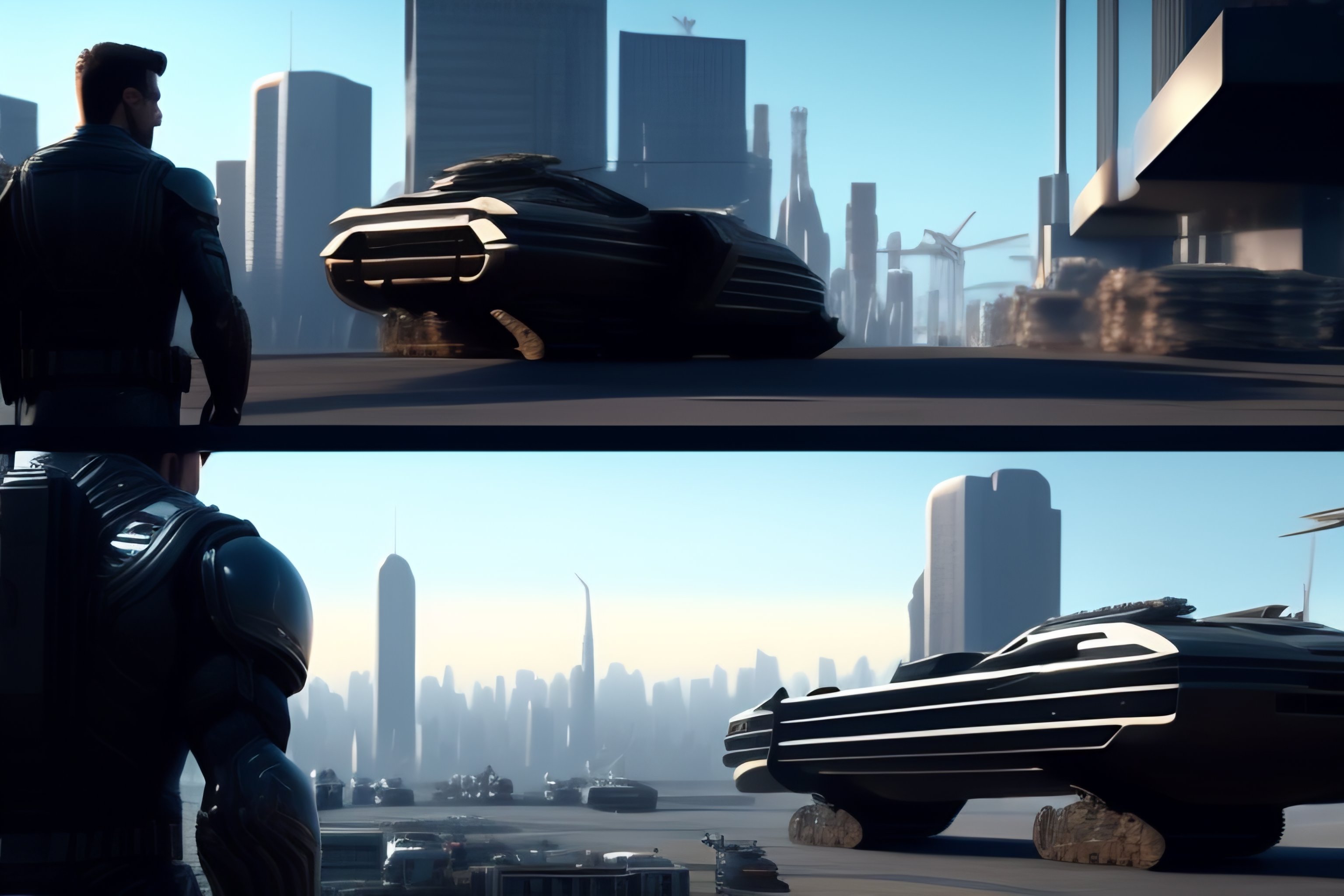 Lexica - Terminator movie clips, realistic widescreen city background ...
