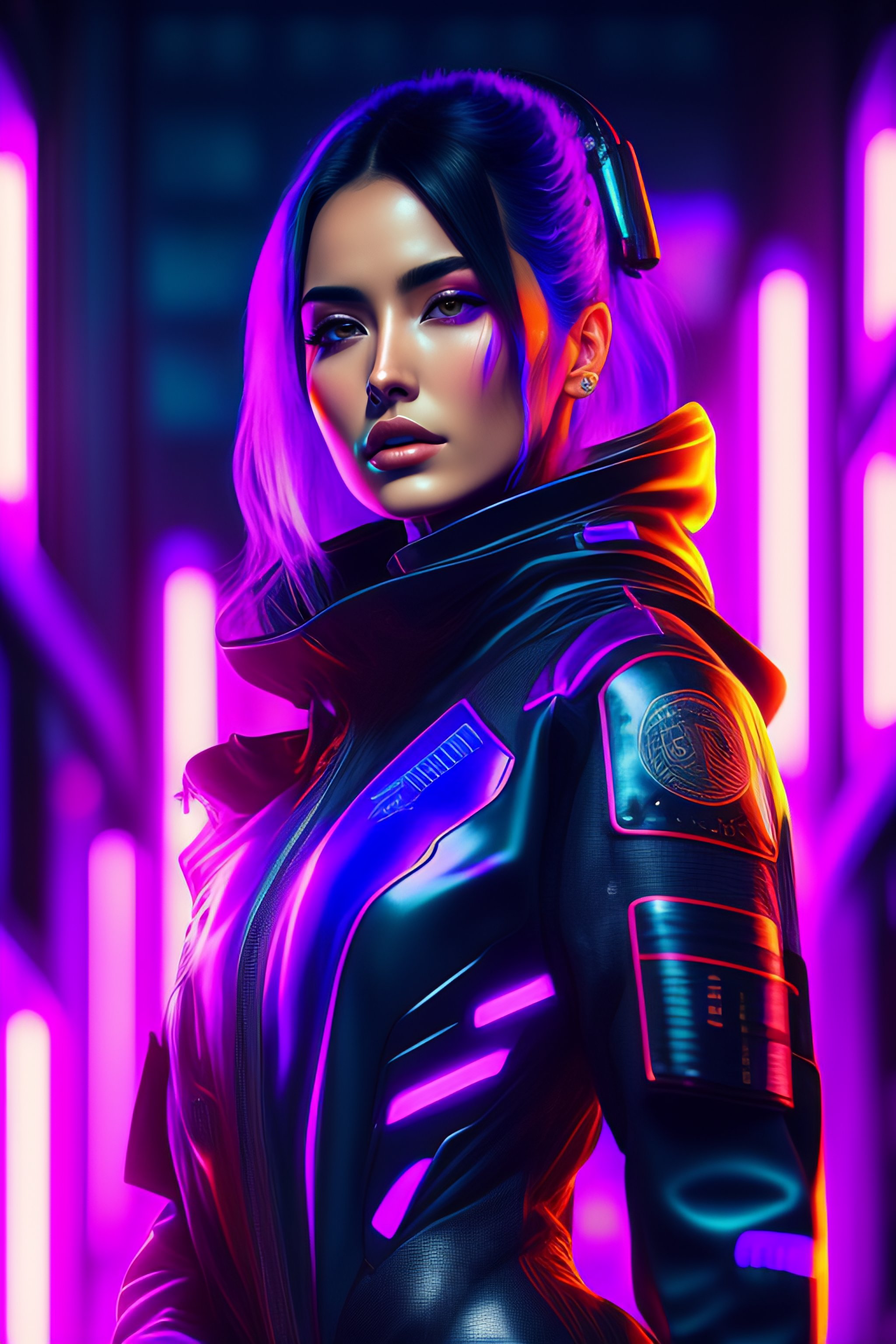 Lexica - Ana de armas, cyberpunk futuristic neon, neon operator reflective  catsuit, decorated with traditional japanese ornaments by ismail inceoglu  ...