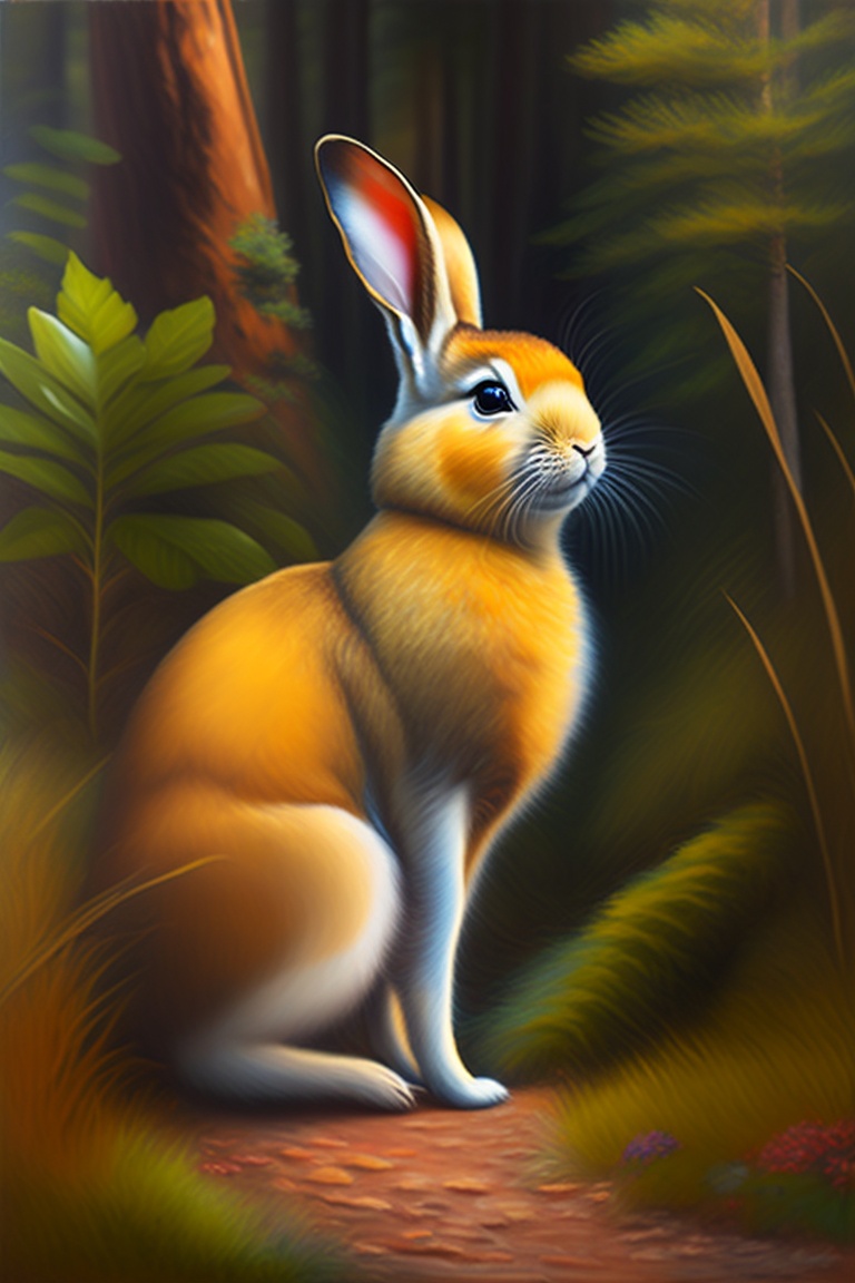 Lexica - Rabbit in the forest, pastel