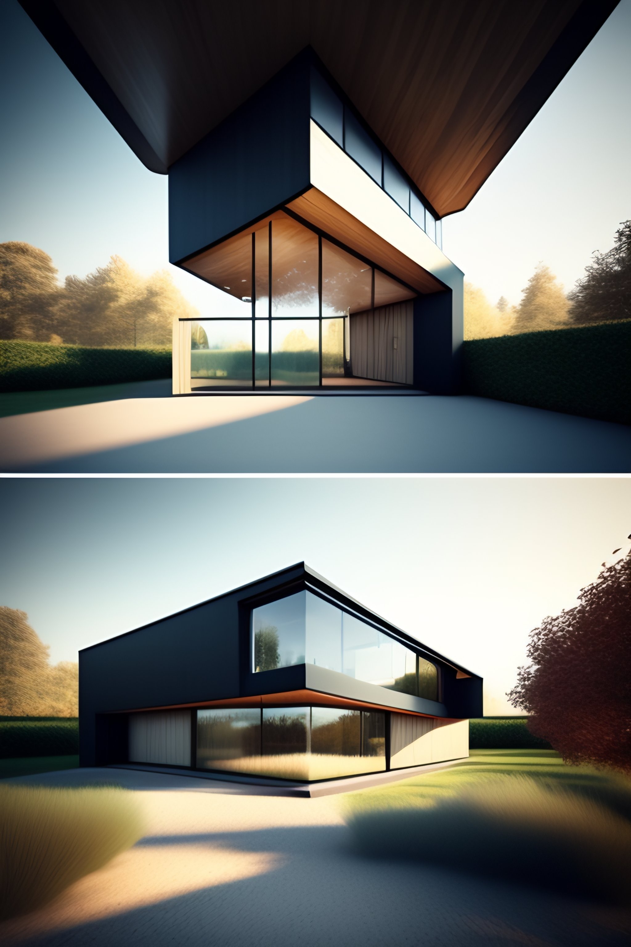 Lexica - House with minimalism architecture, big windows and wood