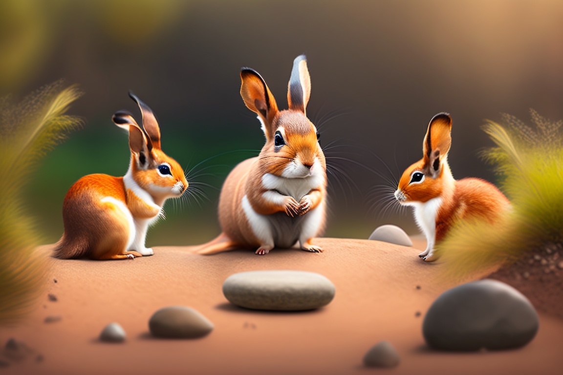 Lexica - The squirrels dug diligently, and the rabbit fetched stones.